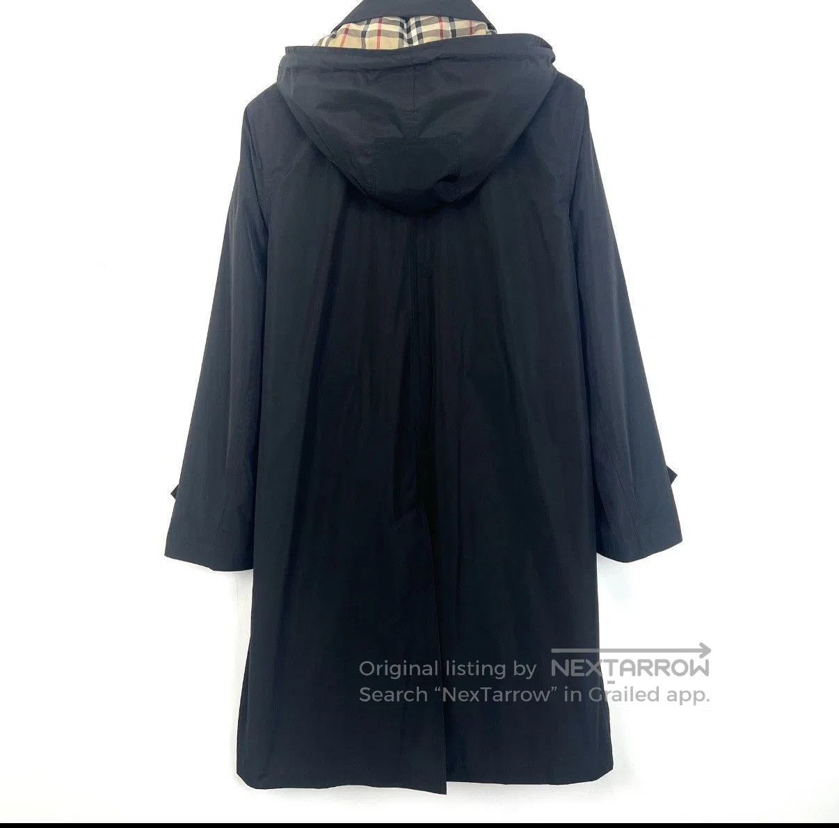 Burberry Black Long Hooded Coat with Button Front Size S. Size US S / EU 44-46 / 1 - 2 Thumbnail