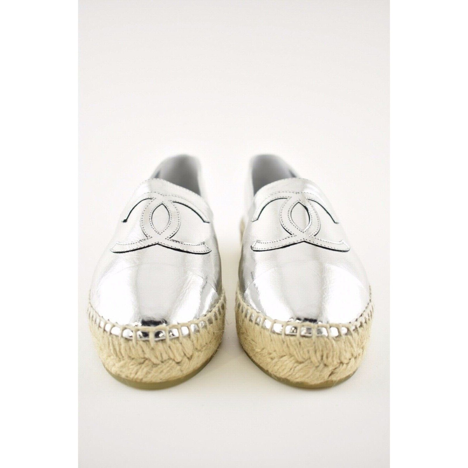 Chanel 19C Laminated Leather Doubl Sole Espadrille Ballet Flat 35 Size US 5 / IT 35 - 7 Thumbnail
