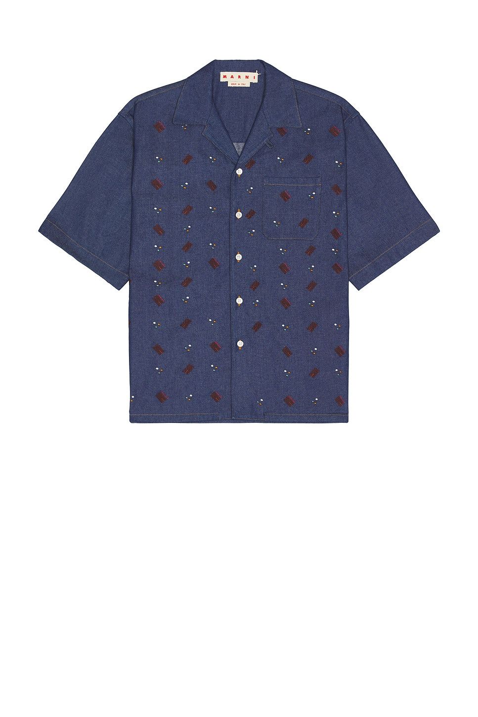Marni o1f1d3z0326 Embellished Shirt in Blue Size US L / EU 52-54 / 3 - 1 Thumbnail