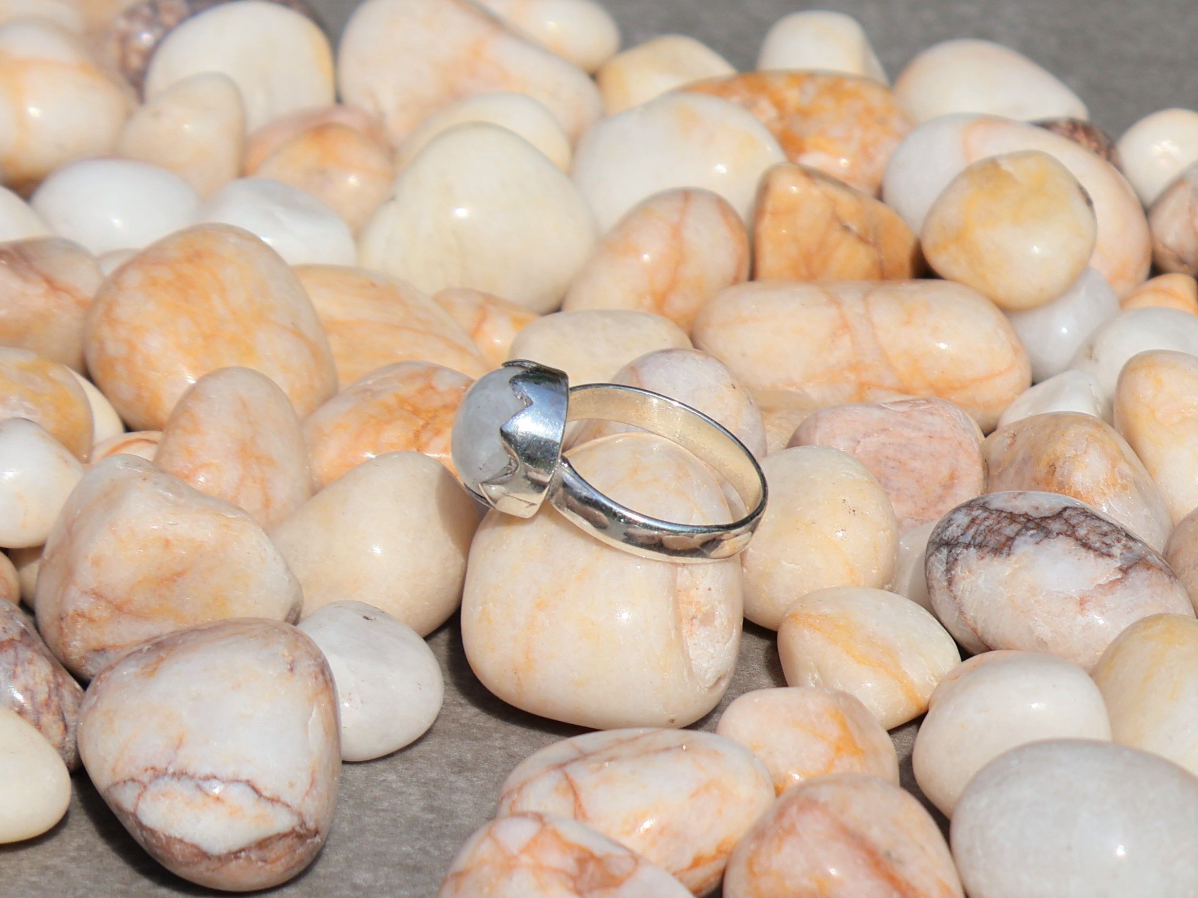 Handmade Rainbow Moonstone Ring, Sterling Silver Ring, Handmade Ring Size ONE SIZE - 5 Thumbnail