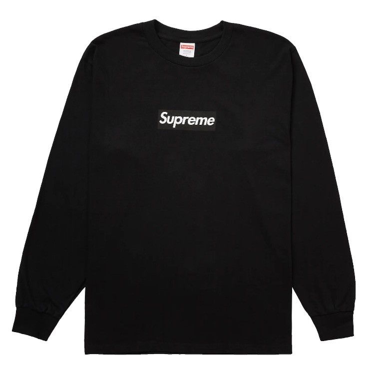 image of Supreme Long Sleeve Black Box Logo Tee, Men's (Size Small)