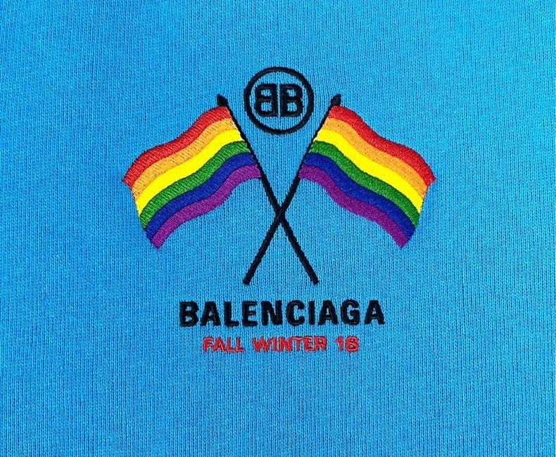 Balenciaga Balenciaga Blue embroidered double B flag letter logo half Size US S / EU 44-46 / 1 - 4 Thumbnail