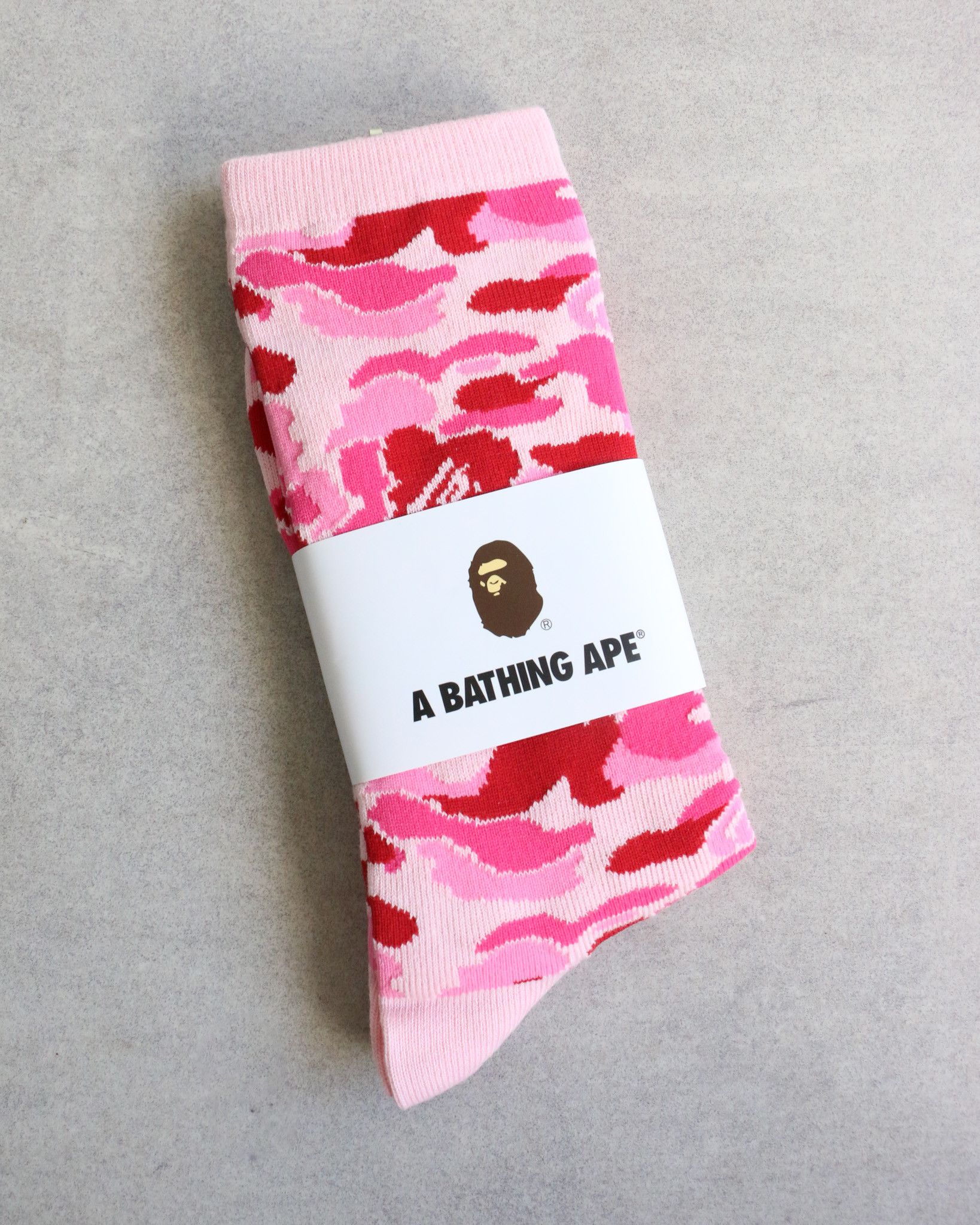 Bape BAPE Camo Ape Crew Socks Pink Size ONE SIZE - 1 Thumbnail
