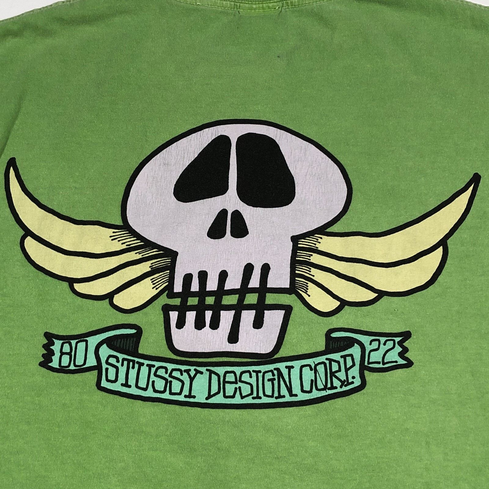 Stussy SS22 Stussy Skull Wings Pigment Dyed Tee T Shirt Green XL Size US XL / EU 56 / 4 - 2 Thumbnail