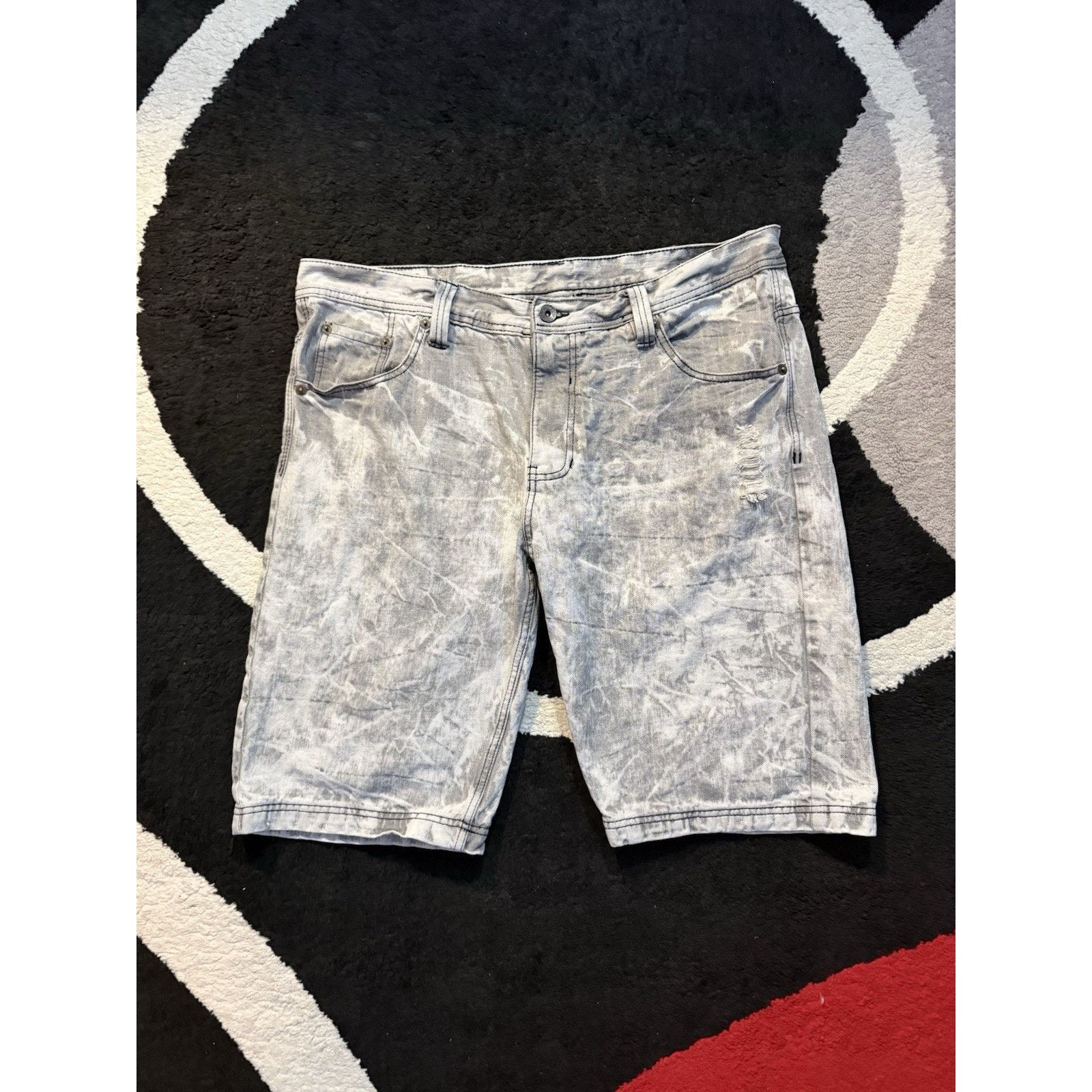 Southpole Southpole Acid Wash Jean Shorts Men 40 Y2K Baggy Distressed Size US 40 / EU 56 - 5 Thumbnail