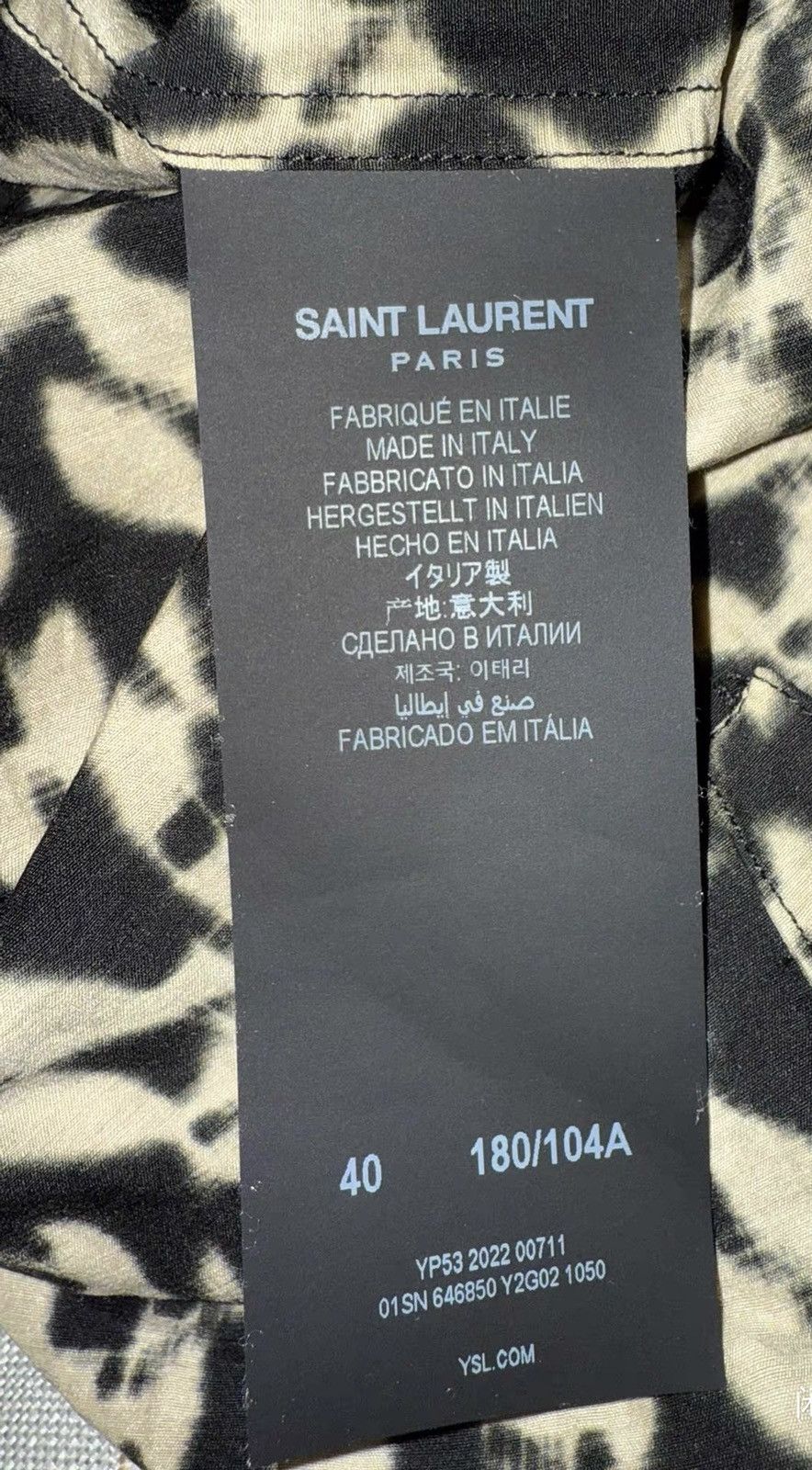 Saint Laurent Paris Abstract print shirt collar size 41 Size US M / EU 48-50 / 2 - 5 Thumbnail