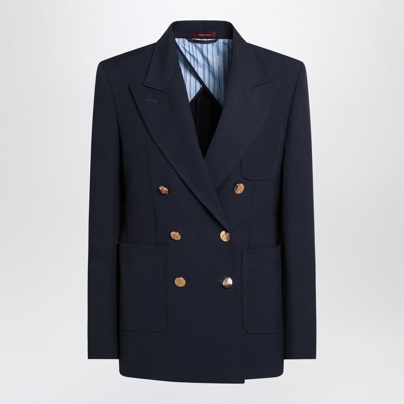 Gucci Gucci Double-Breasted Blue Jacket In Cotton Size XS / US 0-2 / IT 36-38 - 1 Thumbnail