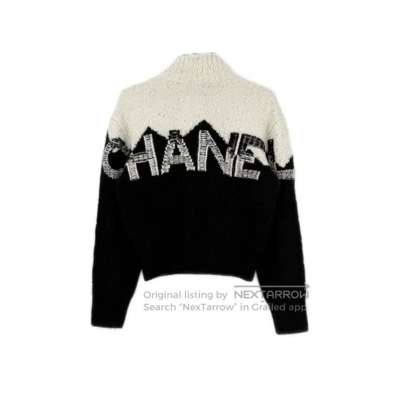 Chanel Chanel Black and white silver glitter cashmere sweater Size XS / US 0-2 / IT 36-38 - 2 Thumbnail