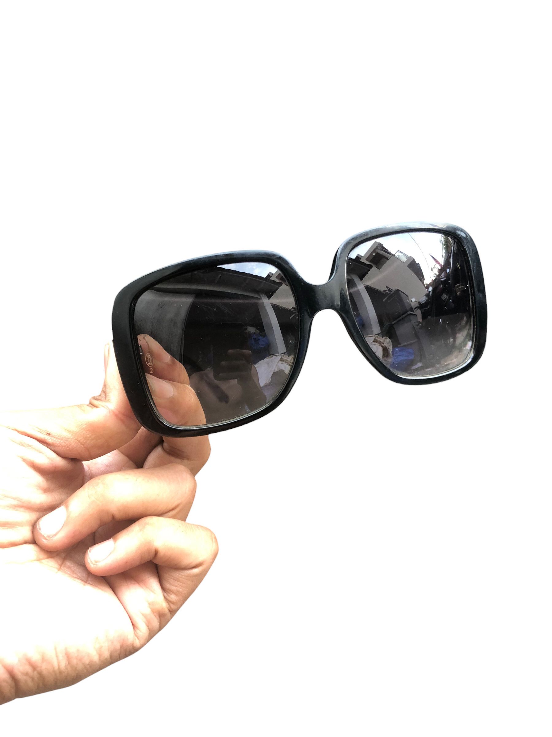 Cartier 💯Vintage CARTIER PARIS 140 Black Sunglasses CC Logo Square Size ONE SIZE - 3 Thumbnail