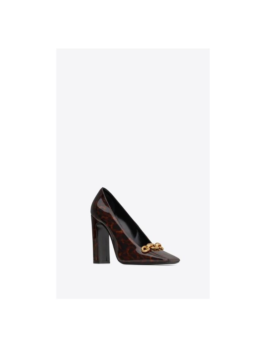 Saint Laurent Paris o1b1hav111224 Silvana Pumps Tortoiseshell Leather in Leopard Size US 11 / IT 41 - 4 Thumbnail