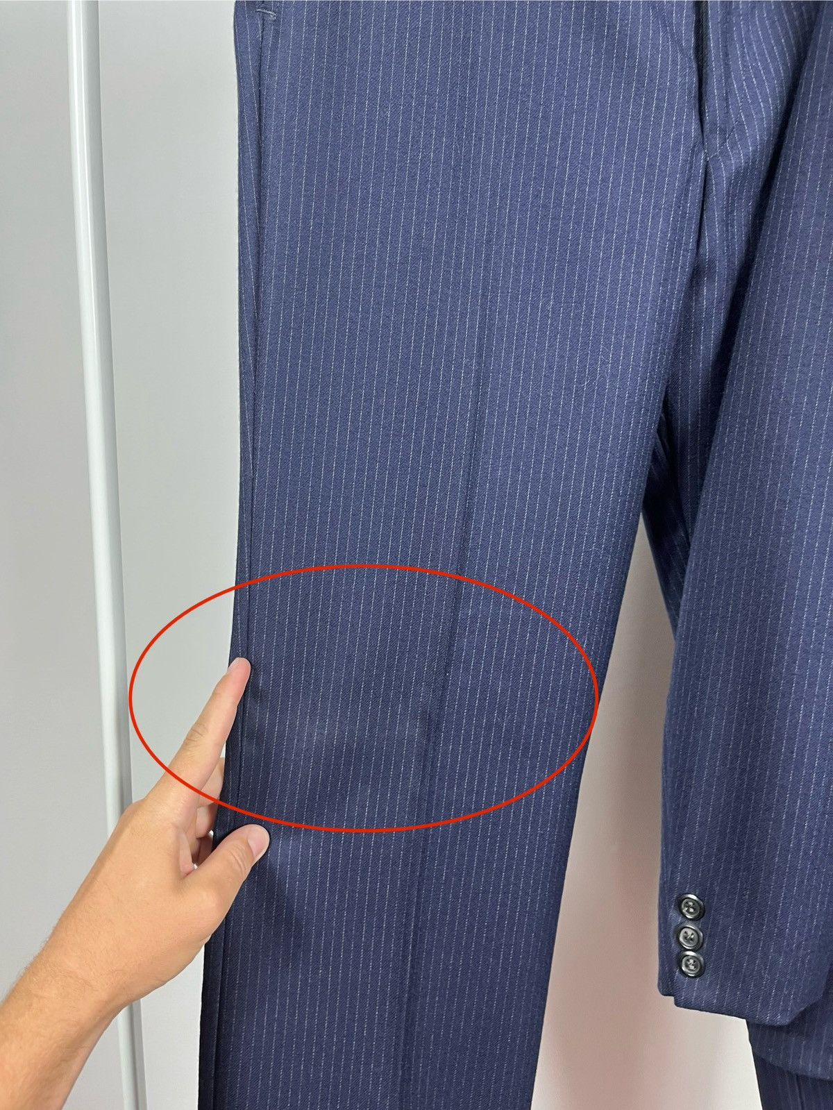 Vintage Wool 3-Piece Suit Pinstripe 40R Blazer Vest Pants