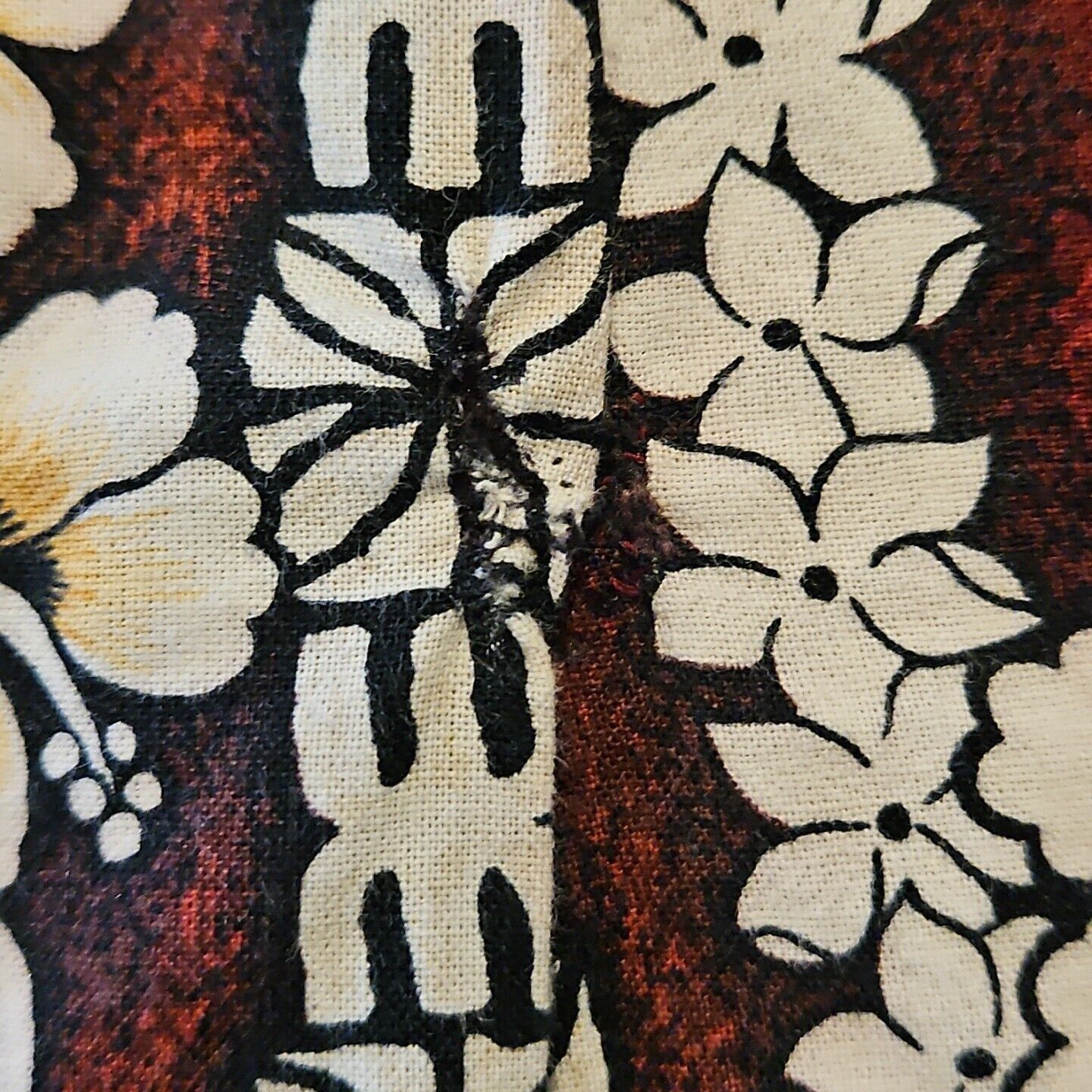 Vintage Hawaiian Flavor Tapa Cloth Print Dress M Brown Handmade Slee Size M / US 6-8 / IT 42-44 - 14 Thumbnail