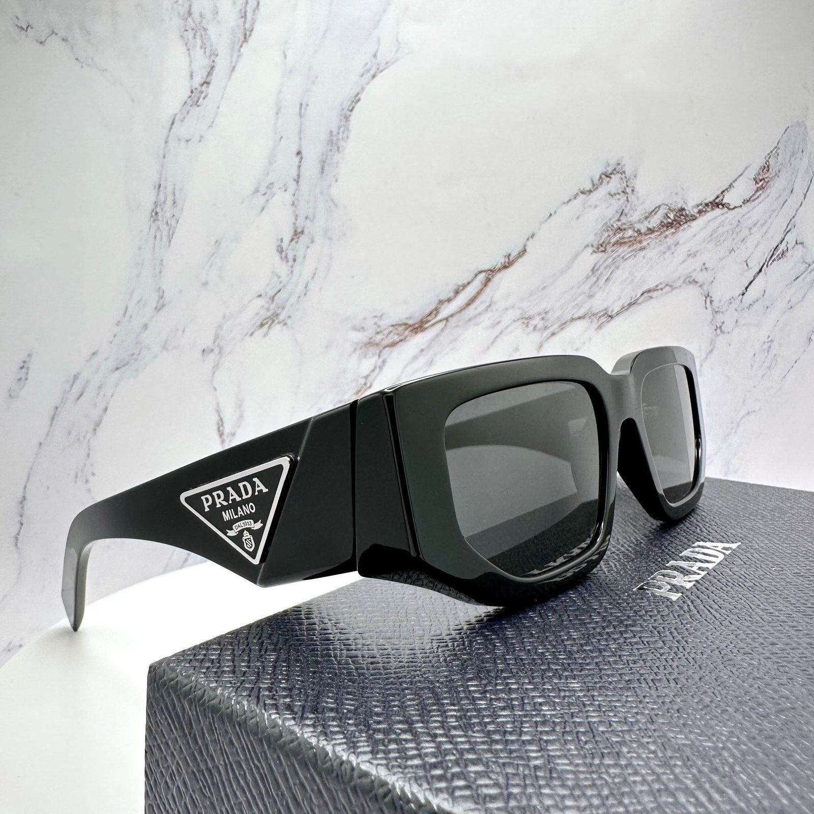 Prada NEW PRADA Sunglasses Black Square Size ONE SIZE - 15 Thumbnail