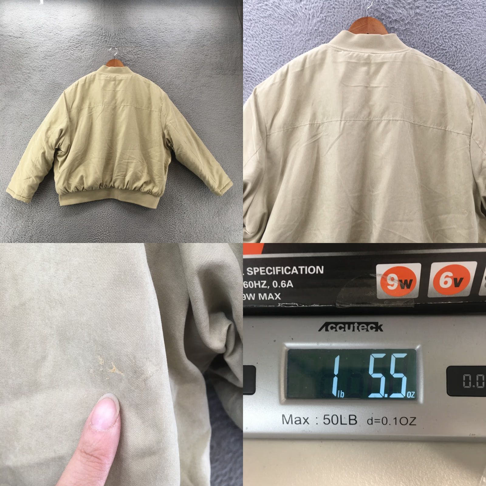 PrettyLittleThing Pretty Little Thing Cropped Bomber Jacket Womens Small Beige Zip Up Long Sleeve Size S / US 4 / IT 40 - 8 Thumbnail