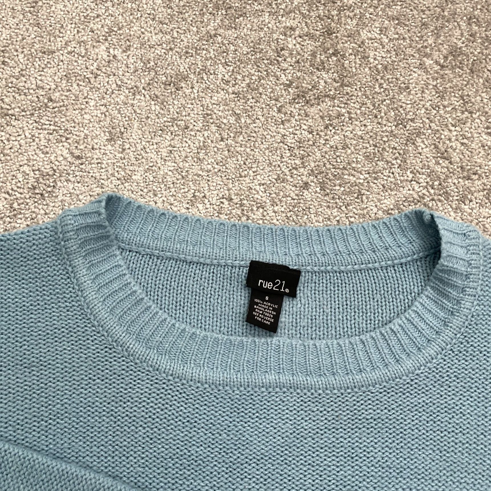 Vintage Rue21 Cropped Pullover Sweater Womens Small Blue Round Neck Knit Casual Size S / US 4 / IT 40 - 3 Thumbnail