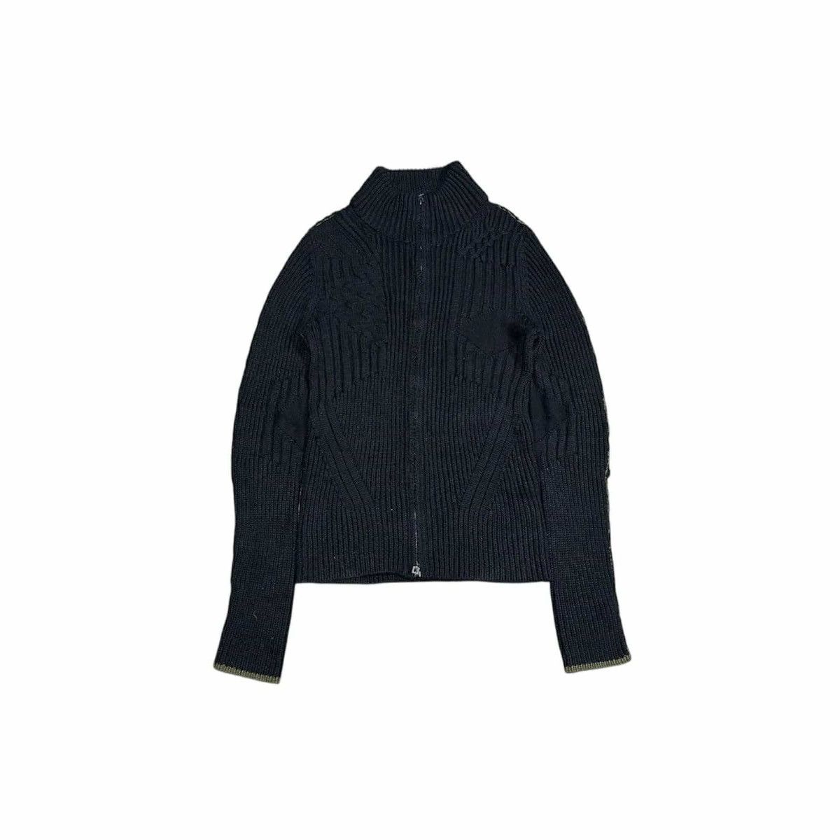 If Six Was Nine × Le Grande Bleu (L.G.B.) × Marithe + Francois Girbaud 🔥Y2K Archived Marithe Francois Girbaud Cable Knit Zip Jacket Size US M / EU 48-50 / 2 - 2 Thumbnail