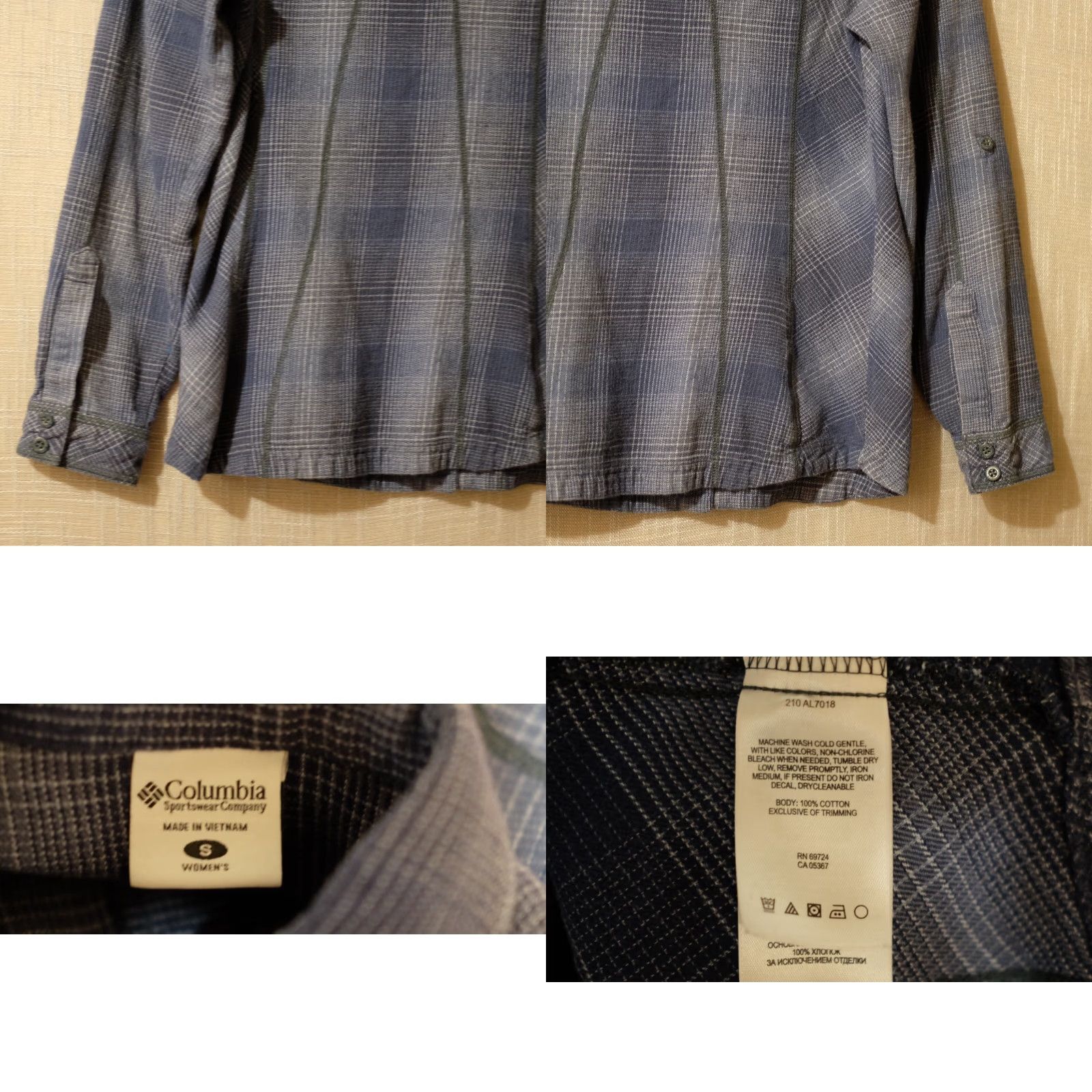 Vintage Columbia Flannel Button Up Blue Plaid Pockets 100% Cotton Women's S XS? Size S / US 4 / IT 40 - 8 Thumbnail