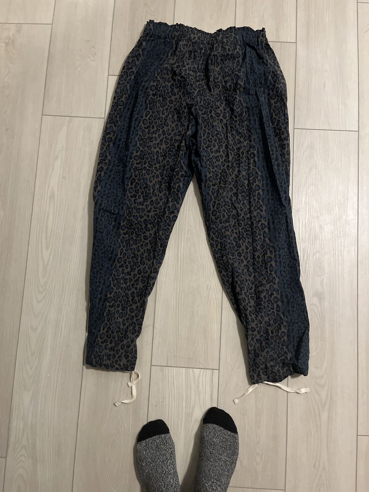 image of South2 West8 Leopard Print Drawstring Trousers, Men's (Size 28)