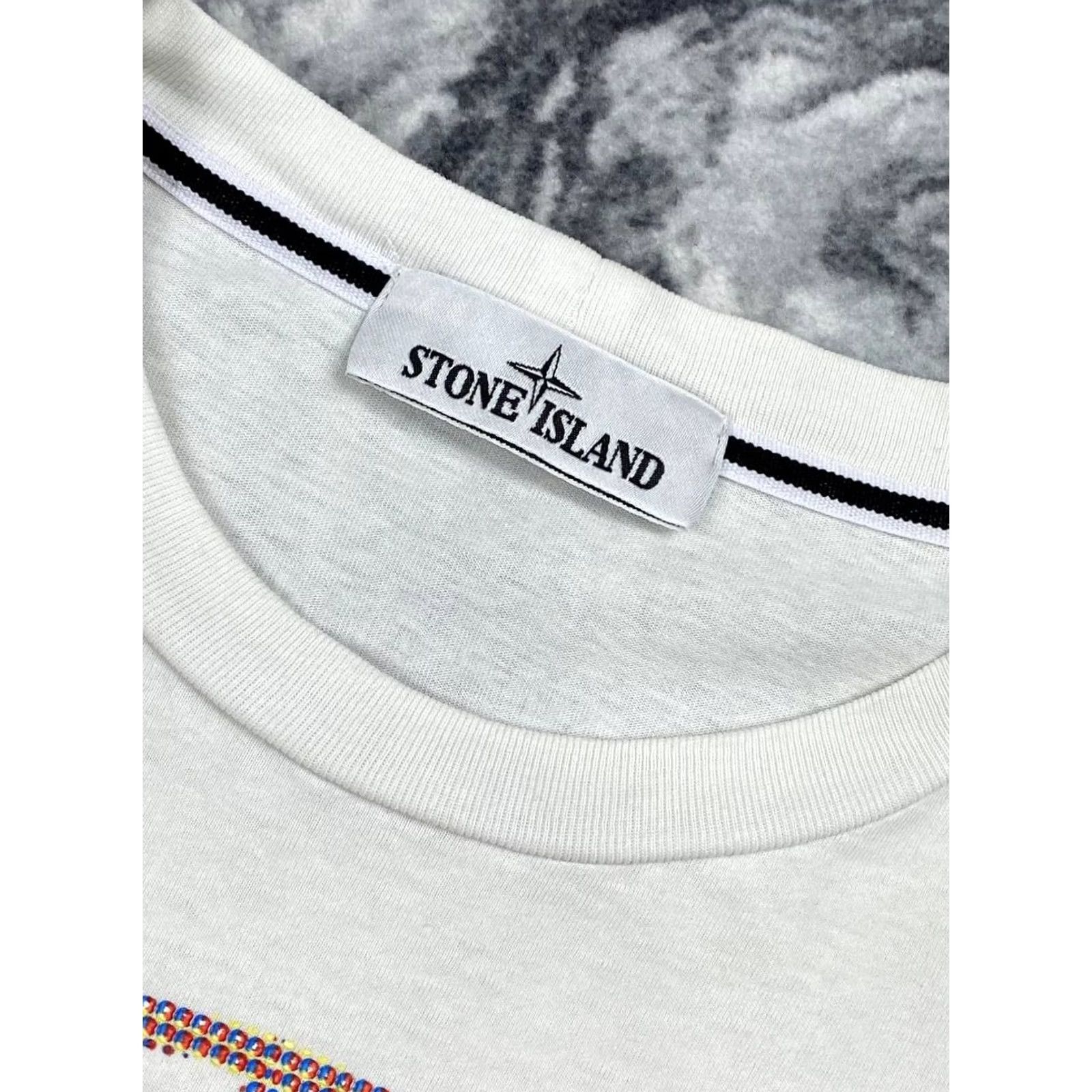 Stone Island Stone Island T-Shirt White Logo Graphic Print Crew Neck Short Sleeve Men L Regular Shoe? Size US L / EU 52-54 / 3 - 3 Thumbnail