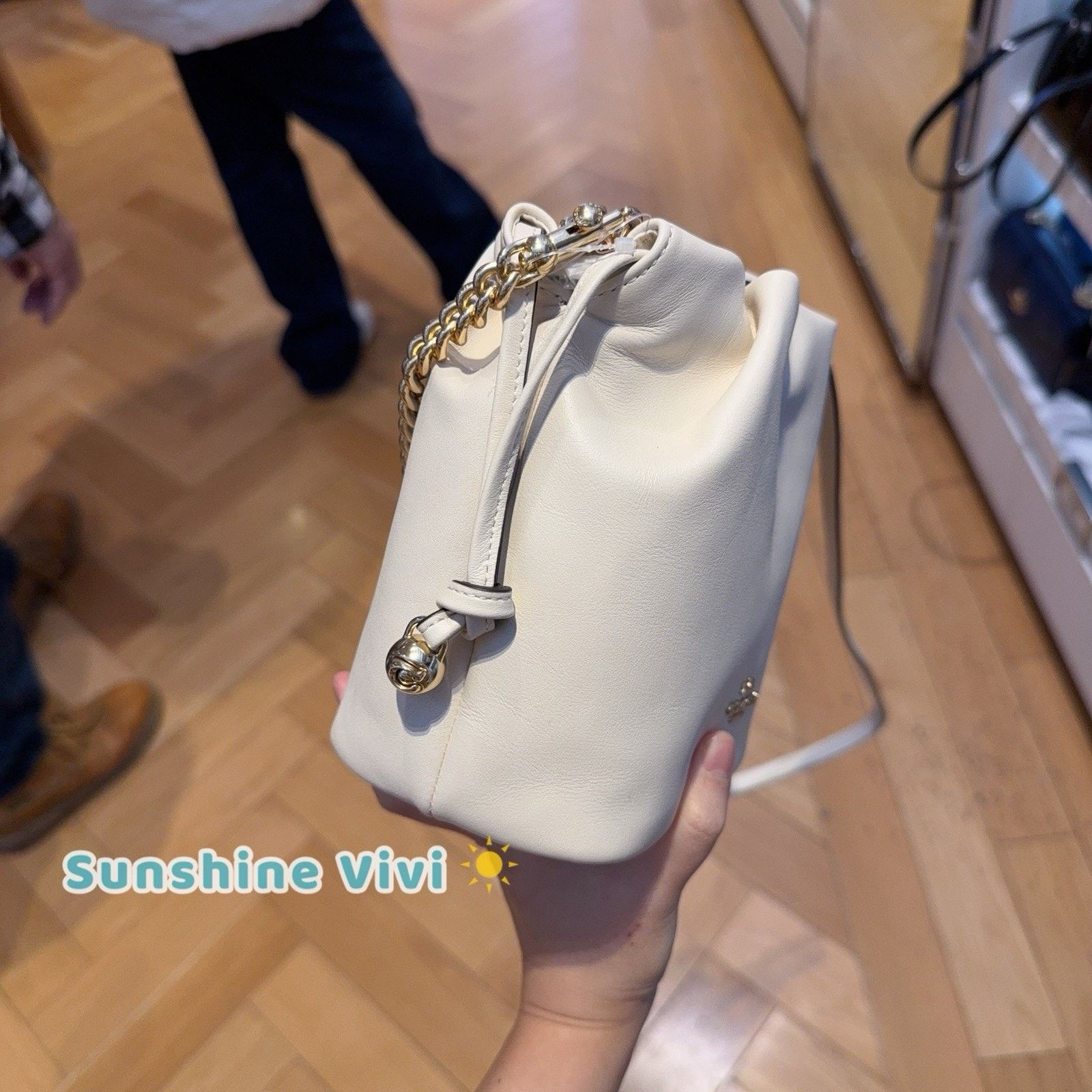 Coach NWT Coach Faye Mini Drawstring Bag Ruching CDB67 Gold/Chalk Size ONE SIZE - 2 Thumbnail