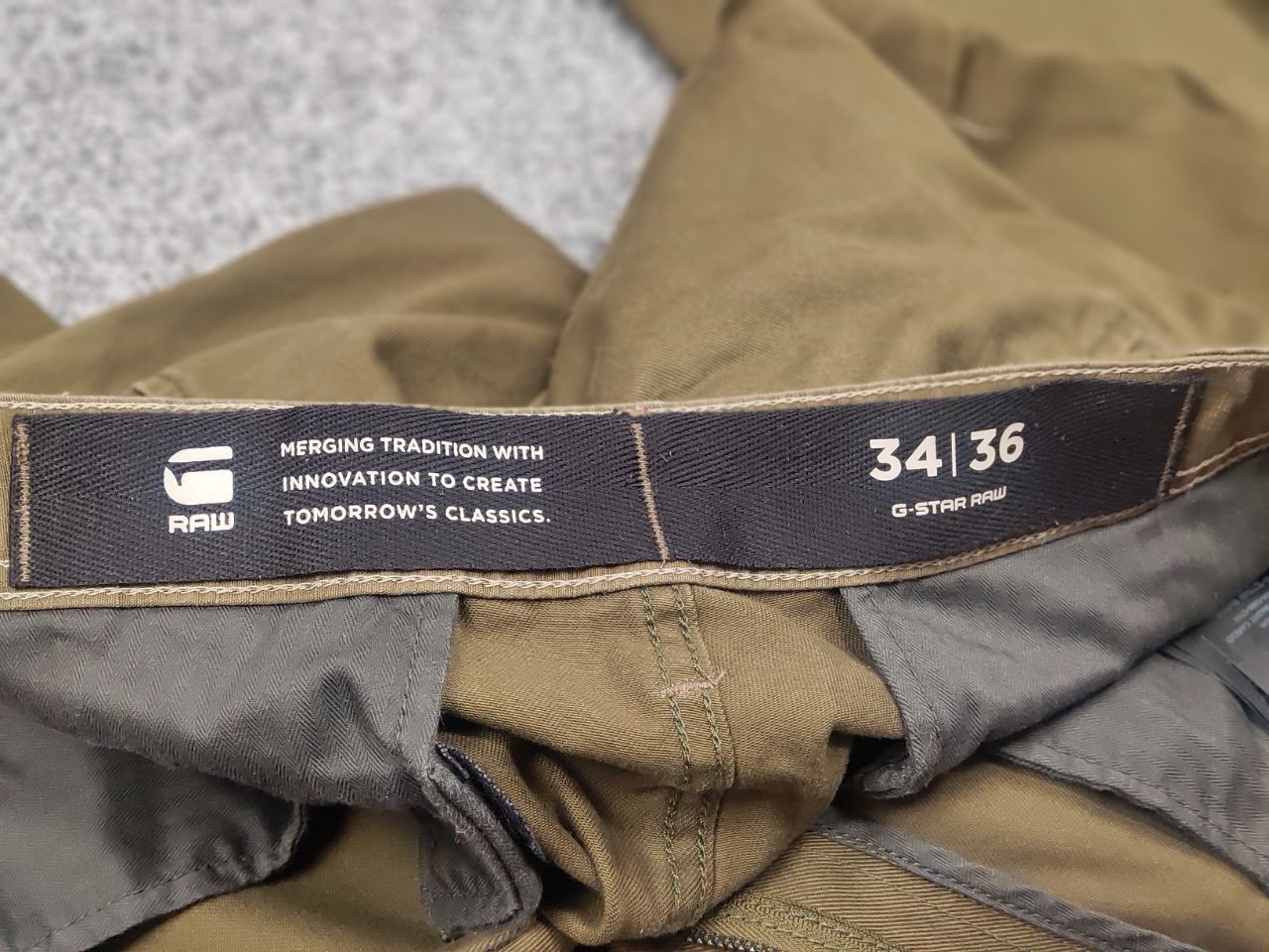 G-Star G Star Raw Renato Straight Military green Canvas Cargo Pants Size US 34 / EU 50 - 16 Thumbnail