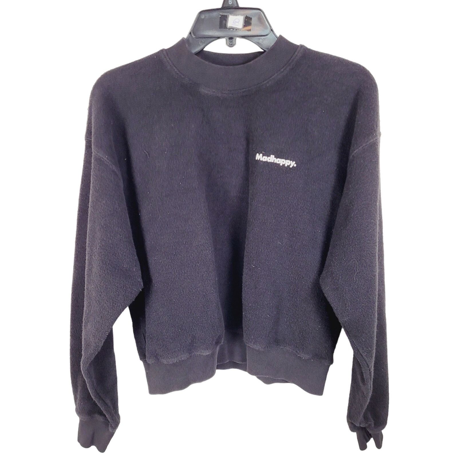 Madhappy Madhappy womens black terry cloth crewneck sweatshirt small Size S / US 4 / IT 40 - 1 Thumbnail