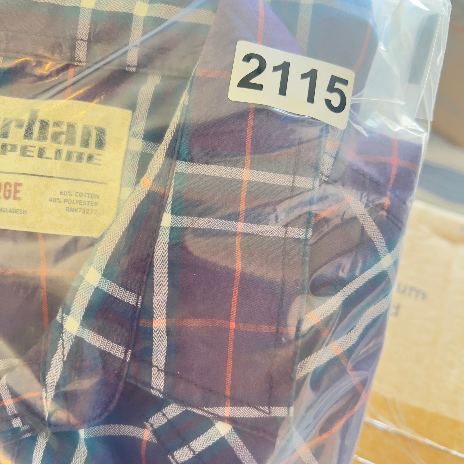 Urban Pipeline Urban Pipeline Button Shirt Men's Large Purple Plaid Pocket Size US L / EU 52-54 / 3 - 9 Thumbnail