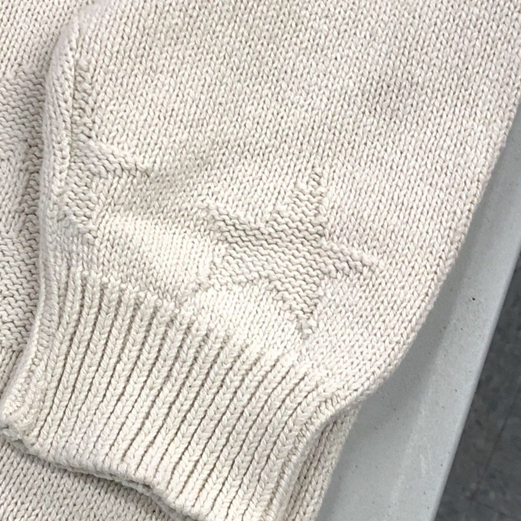 Nique VINTAGE Men’s VTG 90s Old Glory Embossed USA Flag Knit Sweater Size L Made In USA White Crew Neck Pullover Cotton Flag Mens Size US L / EU 52-54 / 3 - 7 Thumbnail
