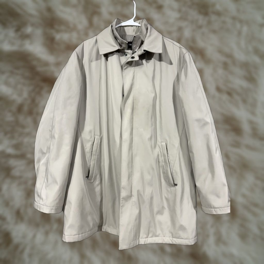 Michael Kors Michael Kors Mens Jacket Mid-Length Rain Coat Light Beige L Snap Zip Front Collared Pockets Designer Outdoor Womens? Size US L / EU 52-54 / 3 - 1 Thumbnail