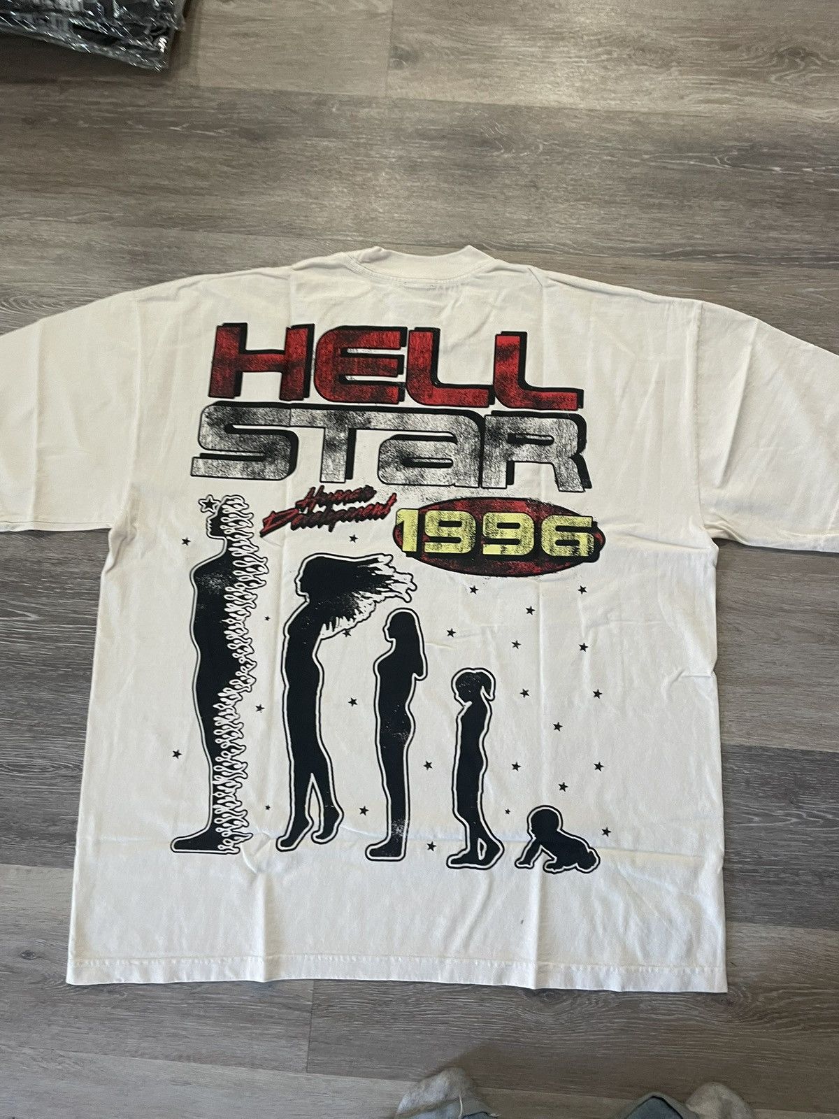 HELLSTAR HELLSTAR white/cream t shirt human development size L Size US L / EU 52-54 / 3 - 2 Thumbnail