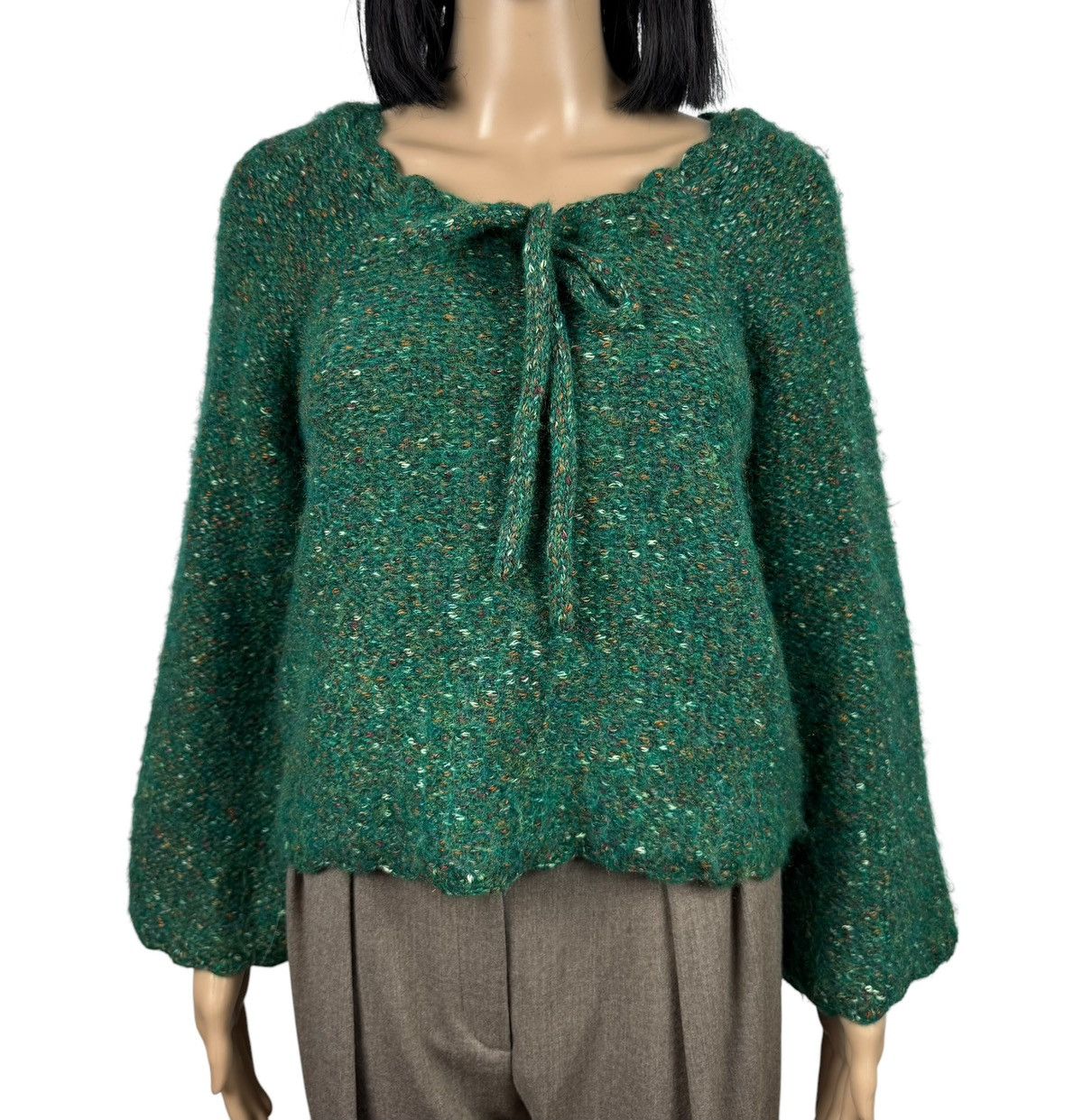 Designer Manoush Knit Sweater Baloon Sleeves Wool-Polyester size S Size S / US 4 / IT 40 - 2 Thumbnail