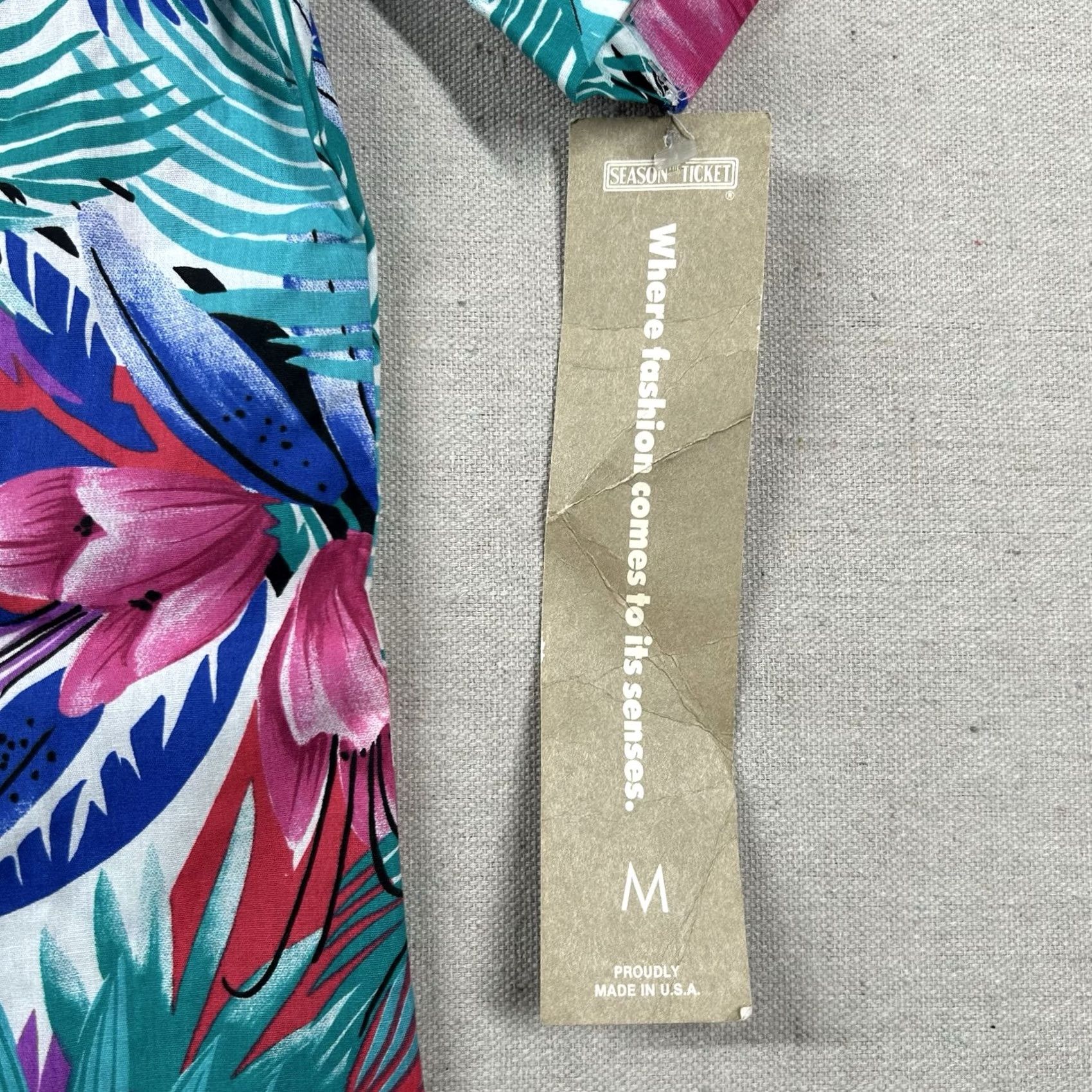 ALOHAS VINTAGE Season Ticket Shirt Women M Hawaiian Aloha Tiki Floral Tropical 80s USA Size M / US 6-8 / IT 42-44 - 5 Thumbnail
