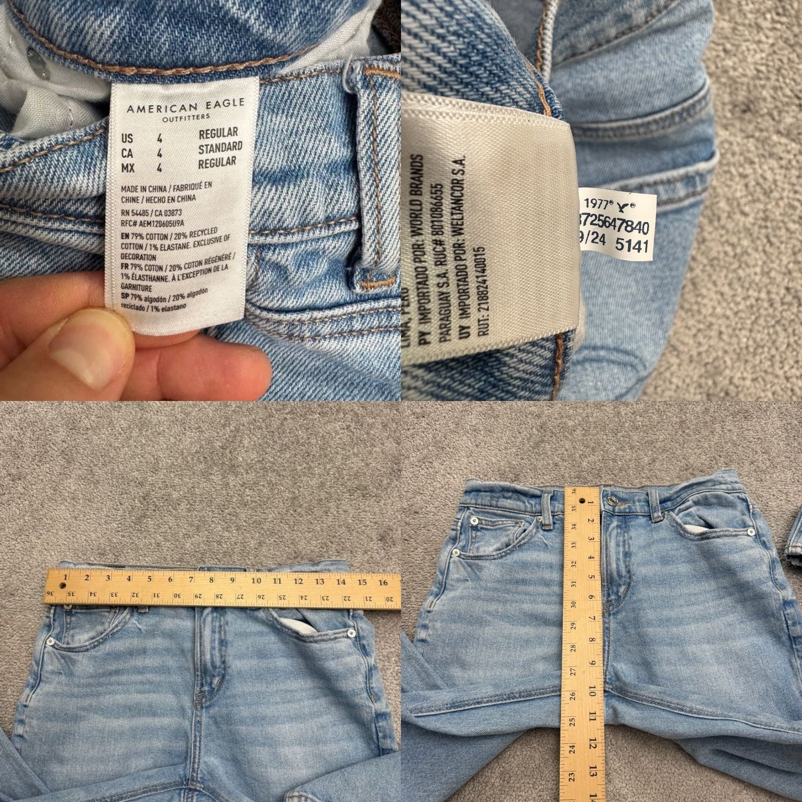 American Eagle Outfitters American Eagle Outfitters High Rise Straight Jeans Women’s 4 29x30 Blue Denim Size 29" - 8 Thumbnail