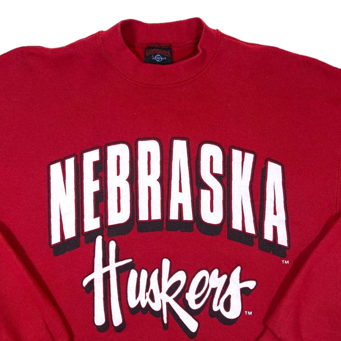 NCAA VINTAGE Nebraska Cornhuskers NCAA Made In USA College Red Sweatshirt L Men's Large 29" 21" 23" Graphic USA 90s Mens Size US L / EU 52-54 / 3 - 2 Thumbnail