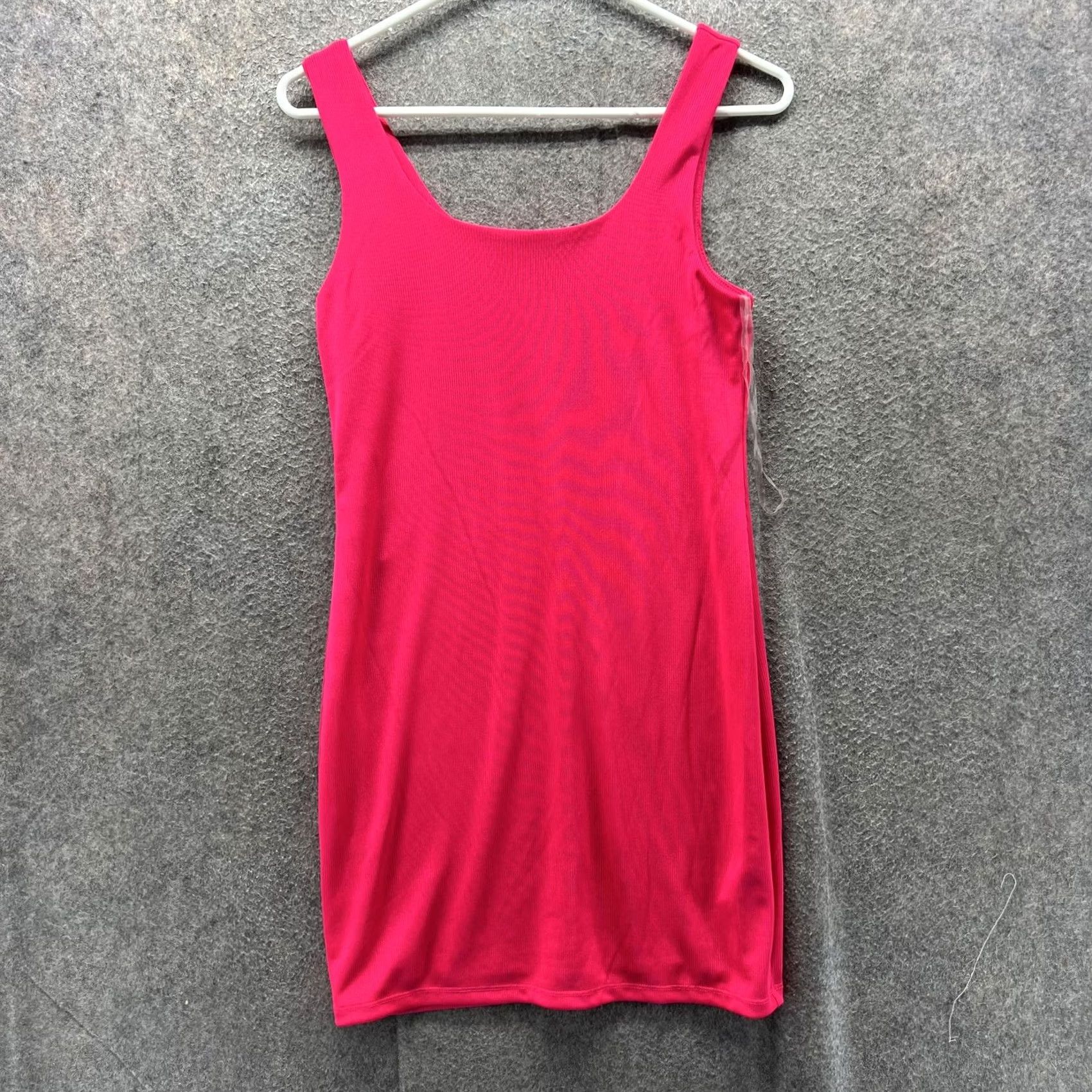 Vintage A New Day Dress Womens XS Pink Ribbed Knit Scoop Neck Tank Mini Bodycon Casual Size XS / US 0-2 / IT 36-38 - 2 Thumbnail