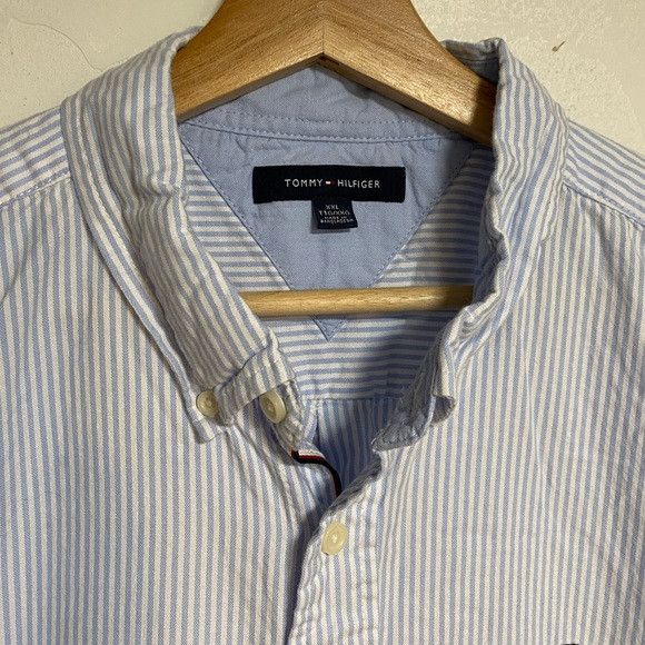 Tommy Hilfiger Tommy Hilfiger Short Sleeve Striped Oxford Shirt - XXL Size US XXL / EU 58 / 5 - 3 Thumbnail