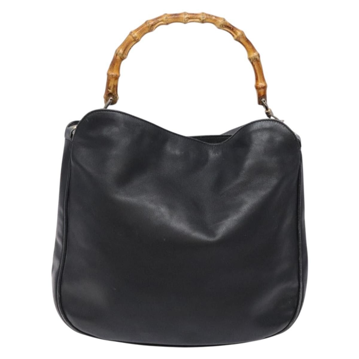 Gucci GUCCI Bamboo Hand Bag Leather Black Gold 001 1781 001 1781 Size ONE SIZE - 3 Thumbnail