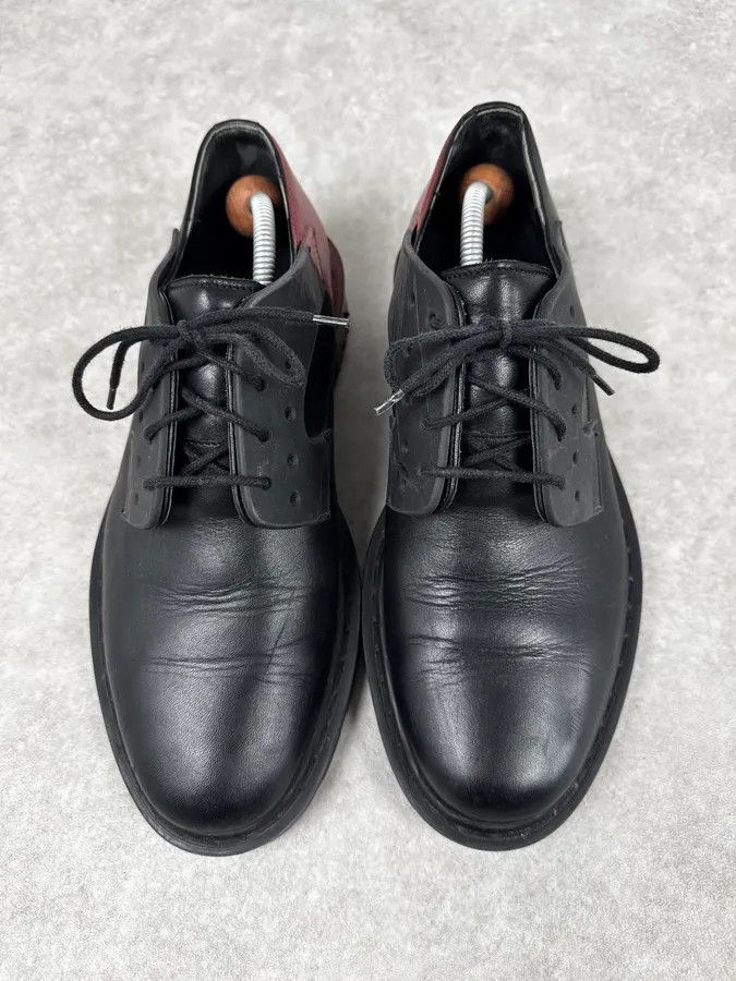 Alexander McQueen Alexander McQueen Black & Red Bloody Abstract Derby Leather Shoes Size US 12 / EU 45 - 4 Thumbnail