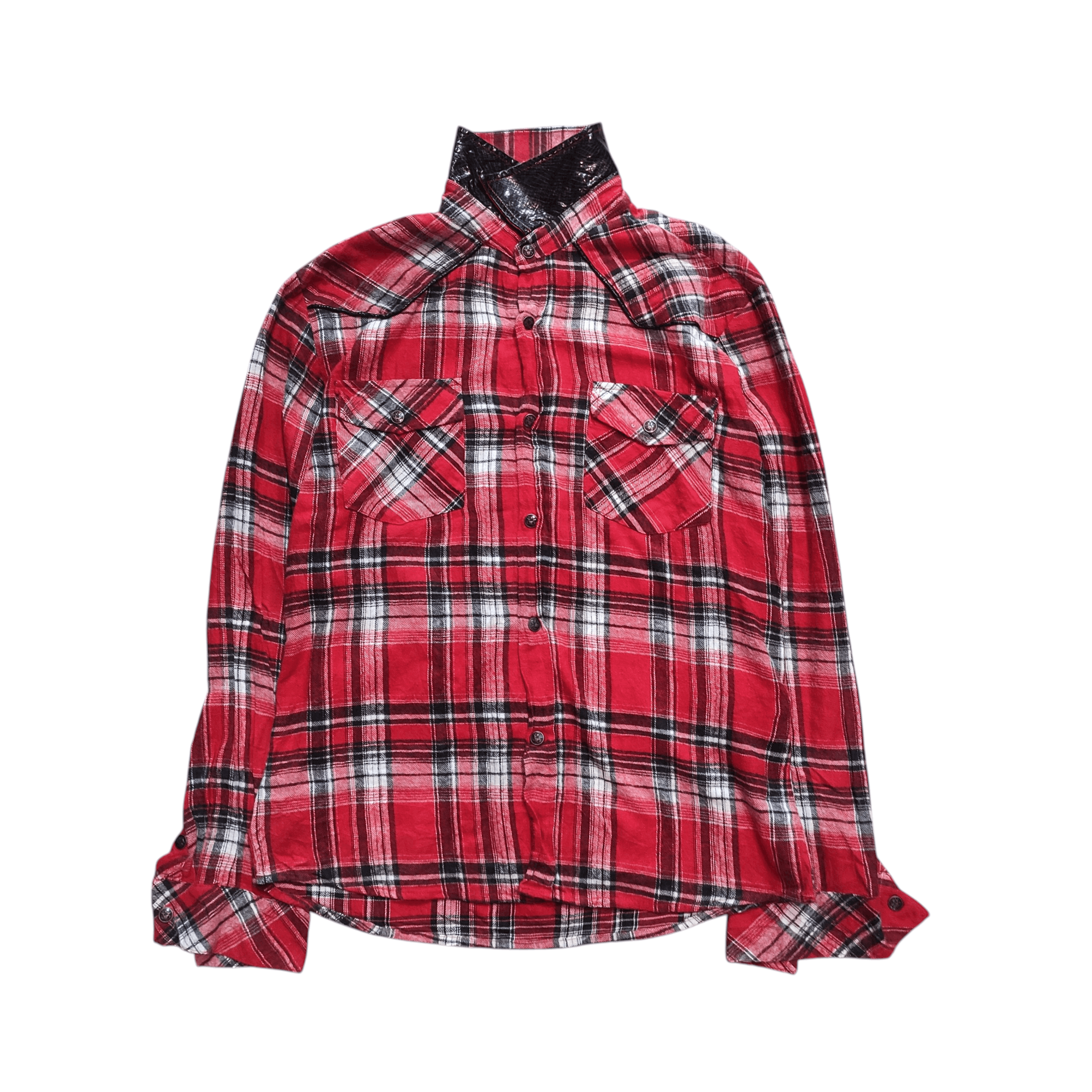 In The Attic In The Attic Vkei Plaid Shirt 2000s Snakeskin Size US L / EU 52-54 / 3 - 2 Thumbnail