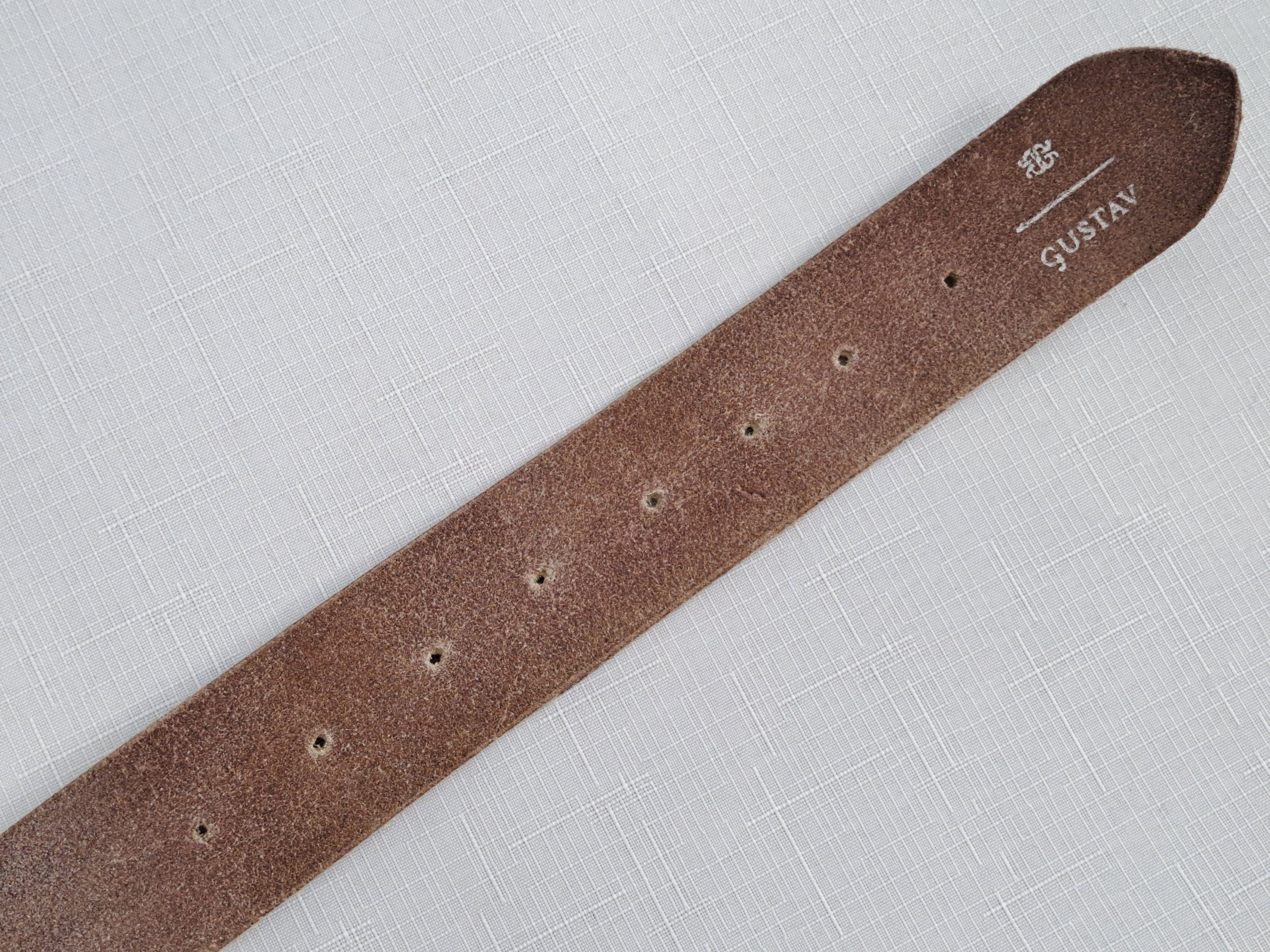 Designer GUSTAV designer leather belt. Size ONE SIZE - 14 Thumbnail