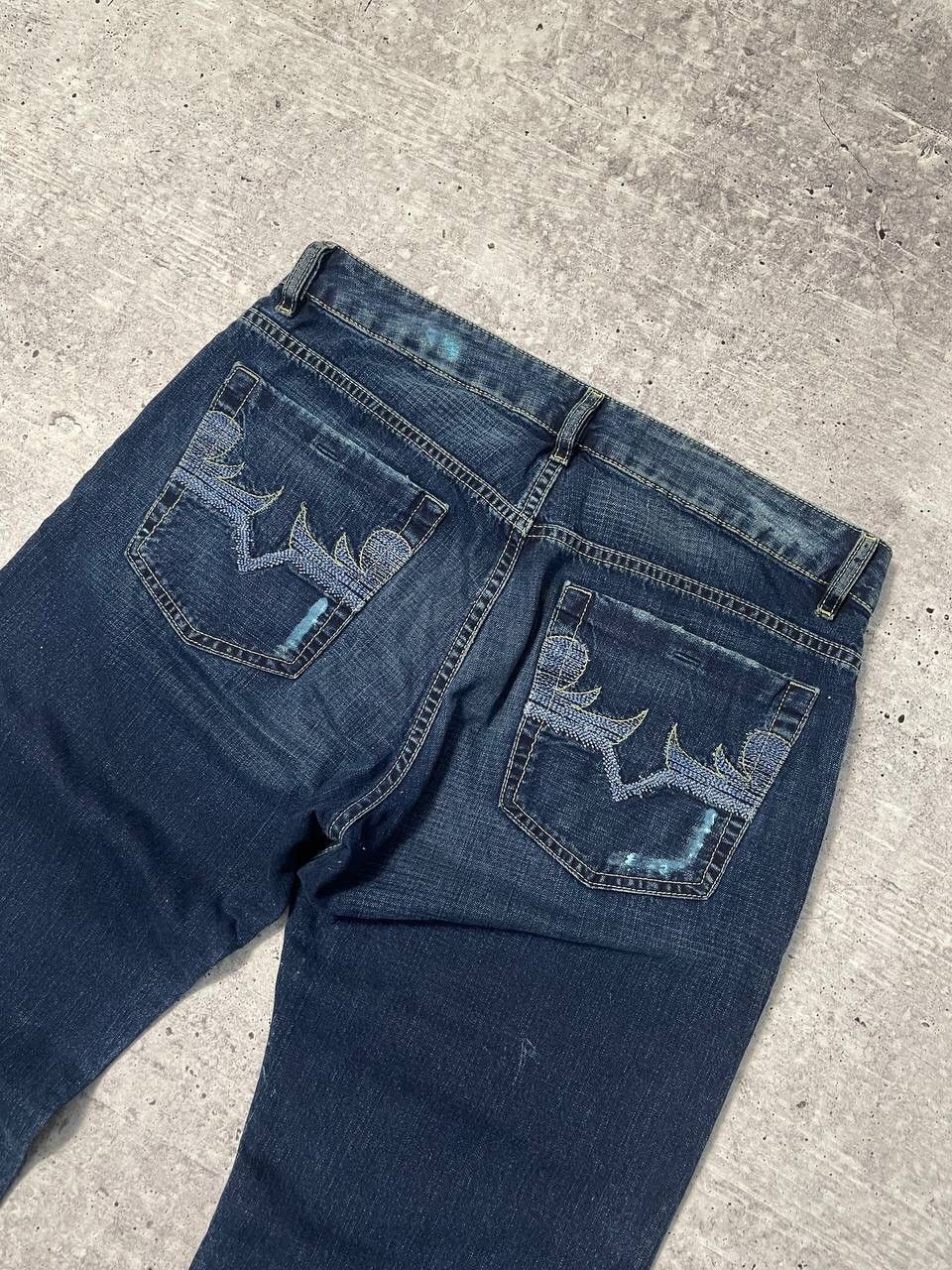Diesel Vintage Crazy Diesel Painted Denim Jeans Y2K Size US 31 - 3 Thumbnail