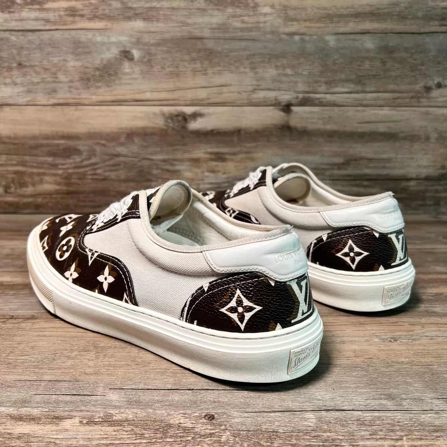 Louis Vuitton LV Trocadero Monogram White Brown Sneaker UK7 Size US 8 / EU 41 - 4 Thumbnail