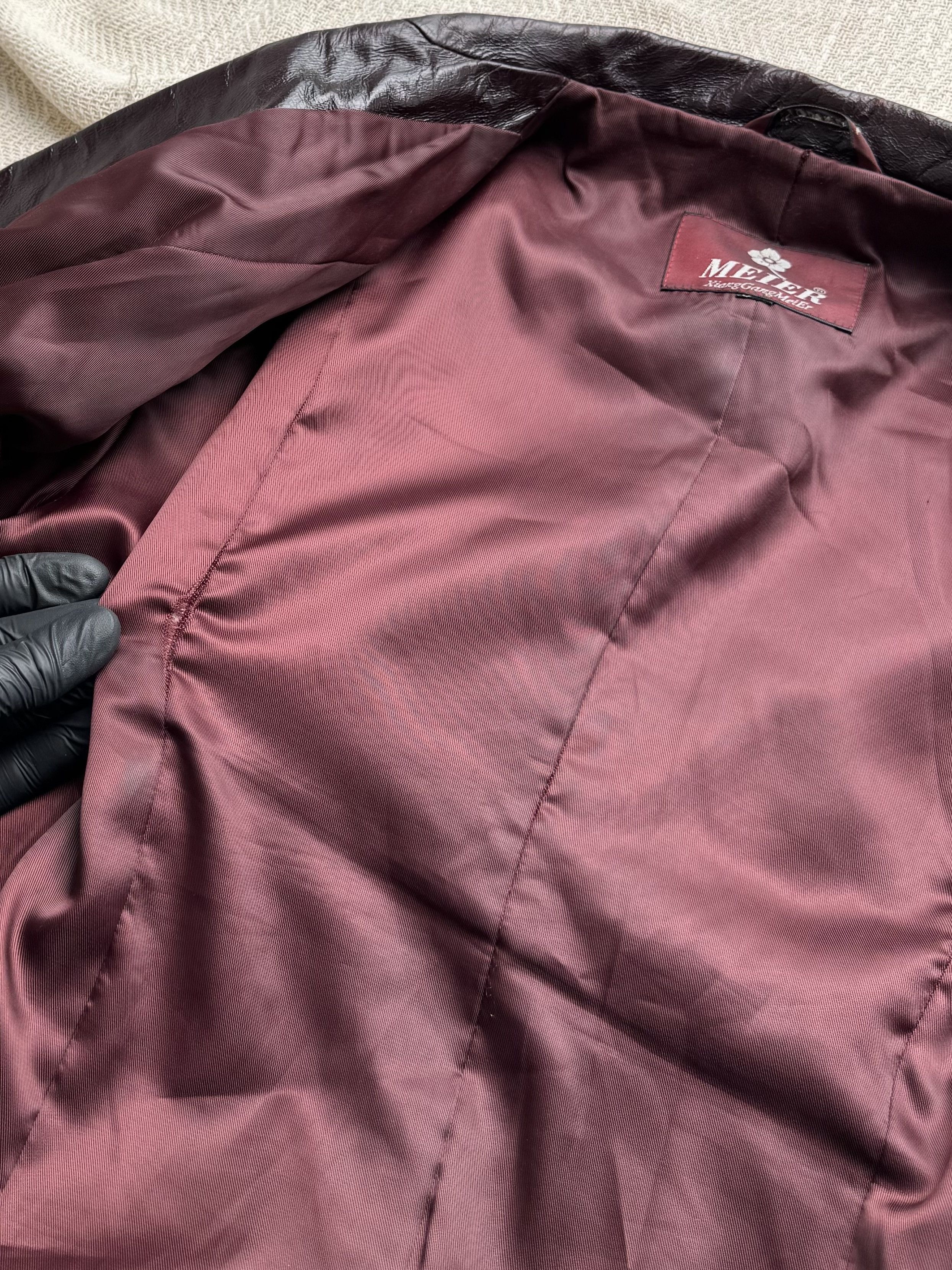 Vintage Vintage Burgundy Leather Jacket Button Front Tailored Size XL / US 12-14 / IT 48-50 - 7 Thumbnail