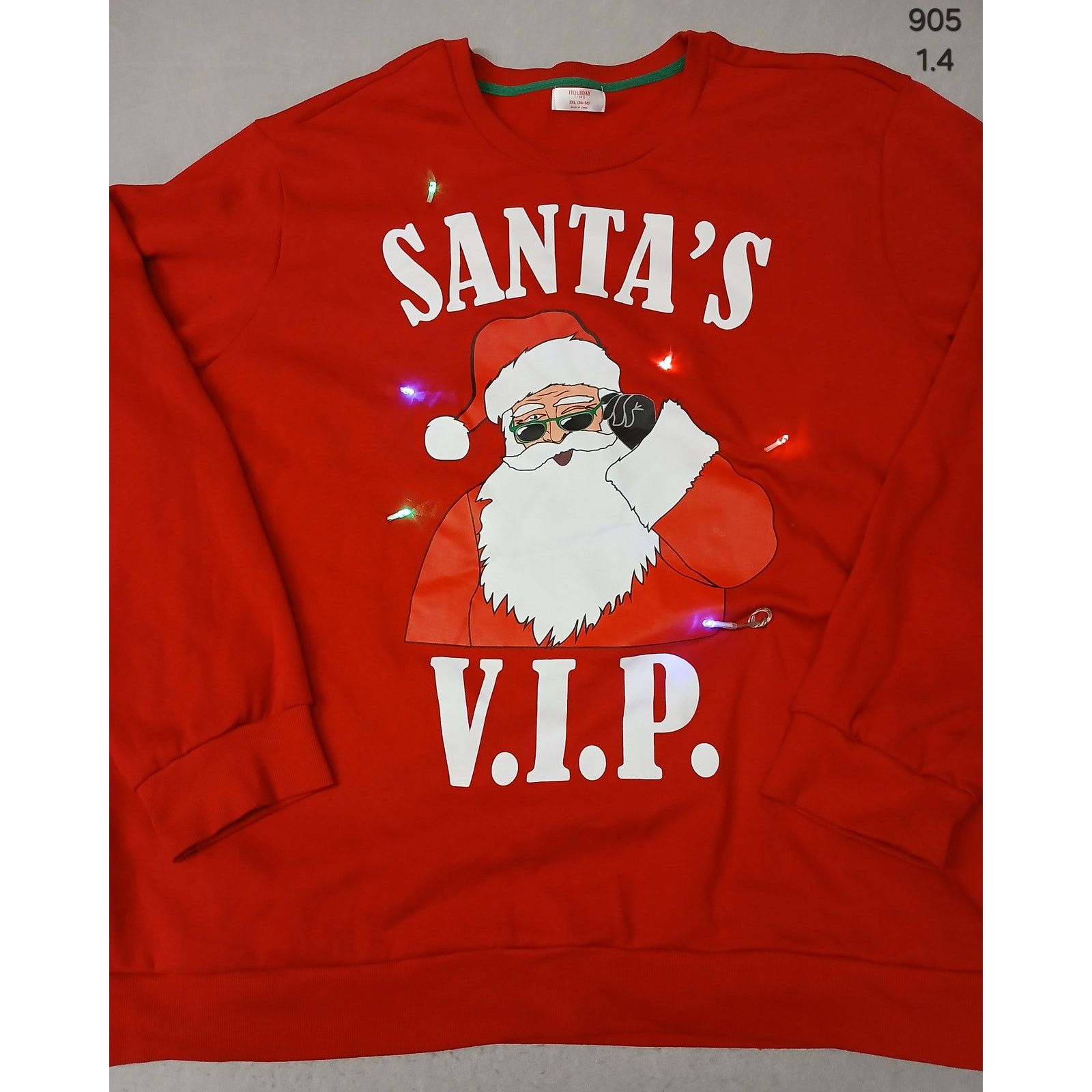 Other Holiday Time (3XL) Lite Up Red Crew Neck Pullover Sweatshirt Size US XXL / EU 58 / 5 - 1 Thumbnail