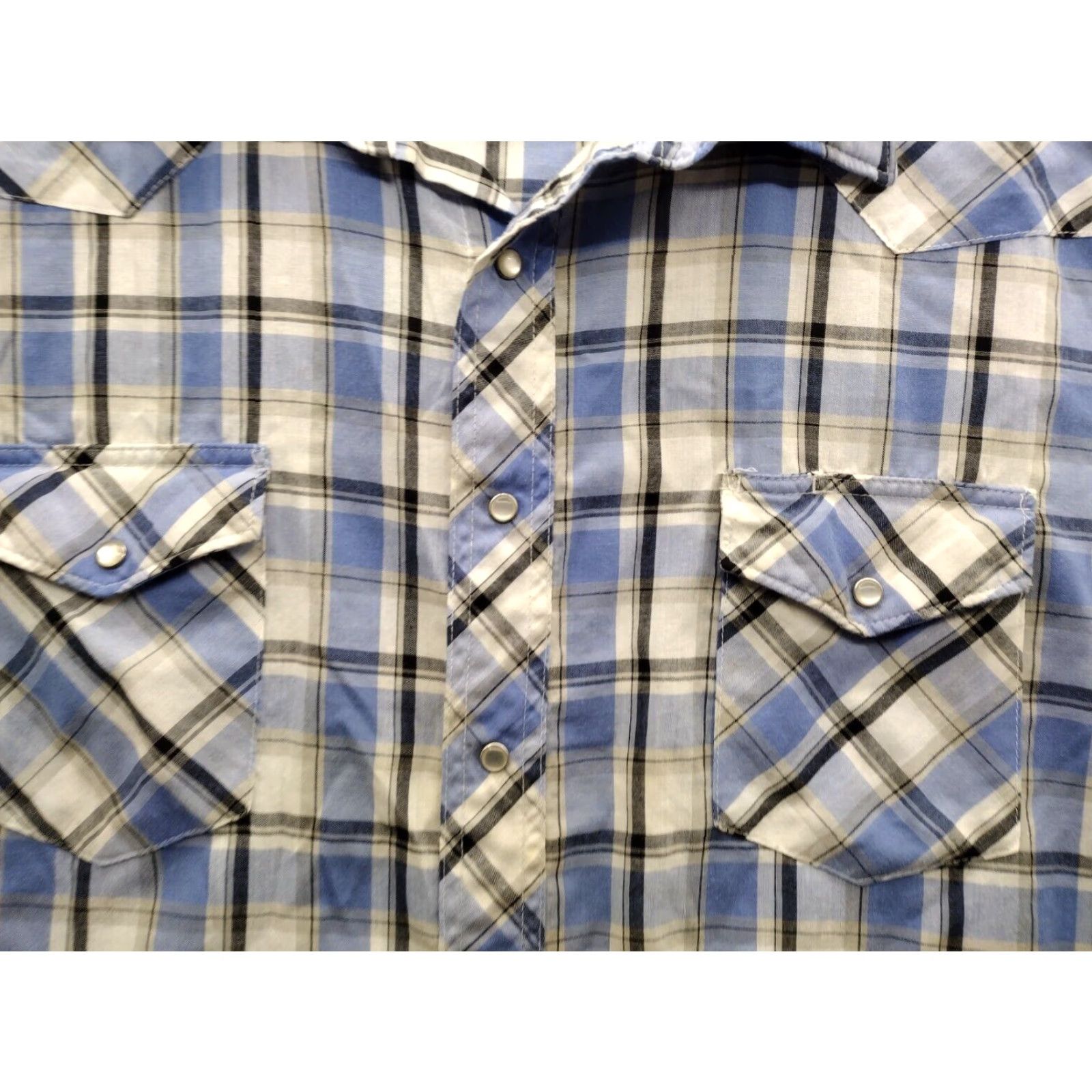 Wrangler VTG Wrangler Western Shirt Mens 3XT Short Sleeve Plaid Button-Up Wrangler Wrancher Cowboy Western Shirt Mens 3XT XS? Size US XXL / EU 58 / 5 - 2 Thumbnail