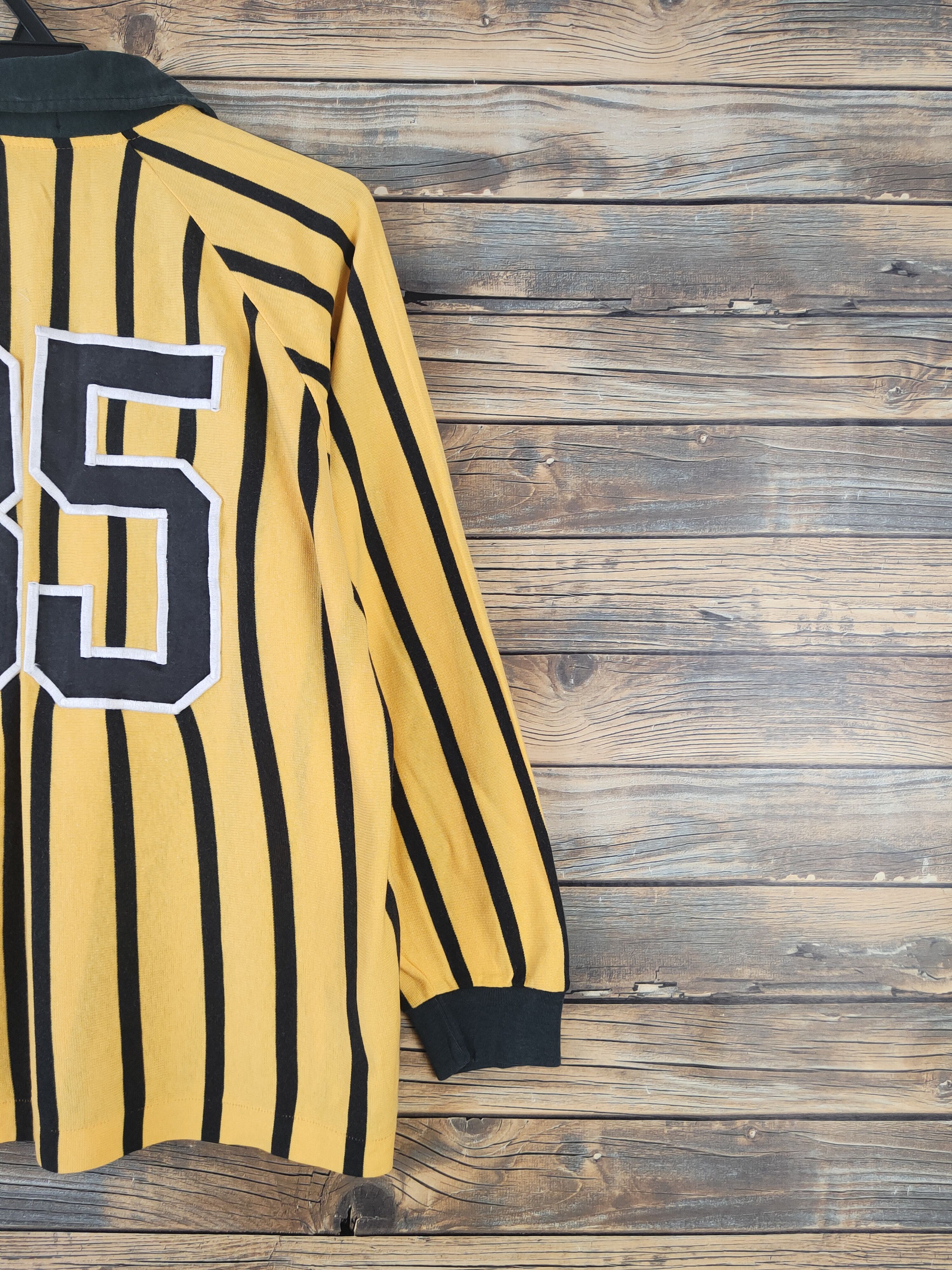 Asics DL Asics Yellow Black Stripe vintage japan jersey #612 Size US L / EU 52-54 / 3 - 10 Thumbnail
