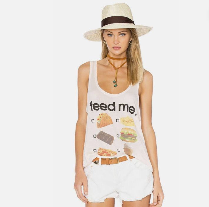 Wildfox *** Wildfox Feed Me Tacos Pizza Tank Top ( S ) Size S / US 4 / IT 40 - 1 Thumbnail