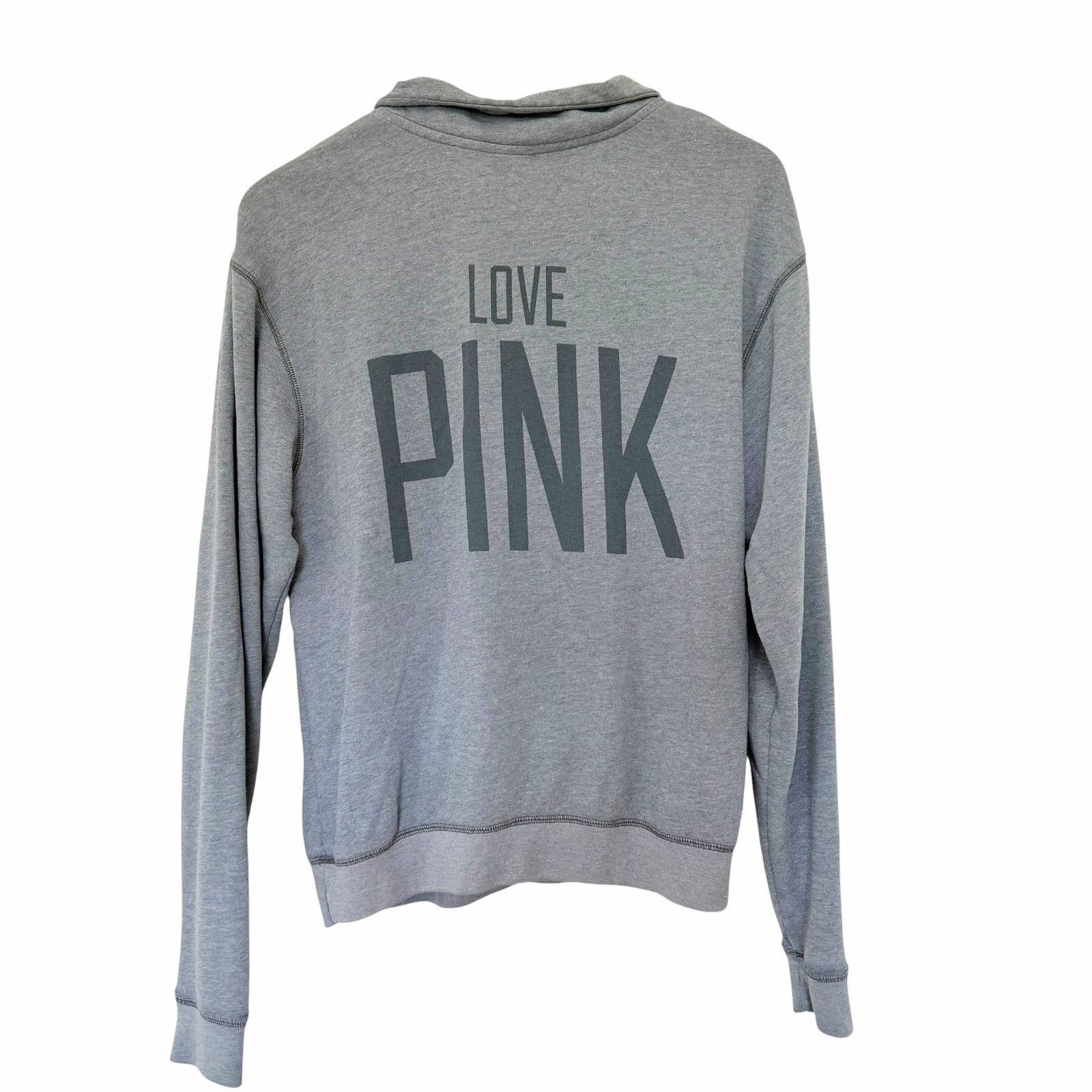 Victoria's Secret Victoria's Secret PINK Gray Quarter Zip Sweatshirt Sz S Size S / US 4 / IT 40 - 4 Thumbnail