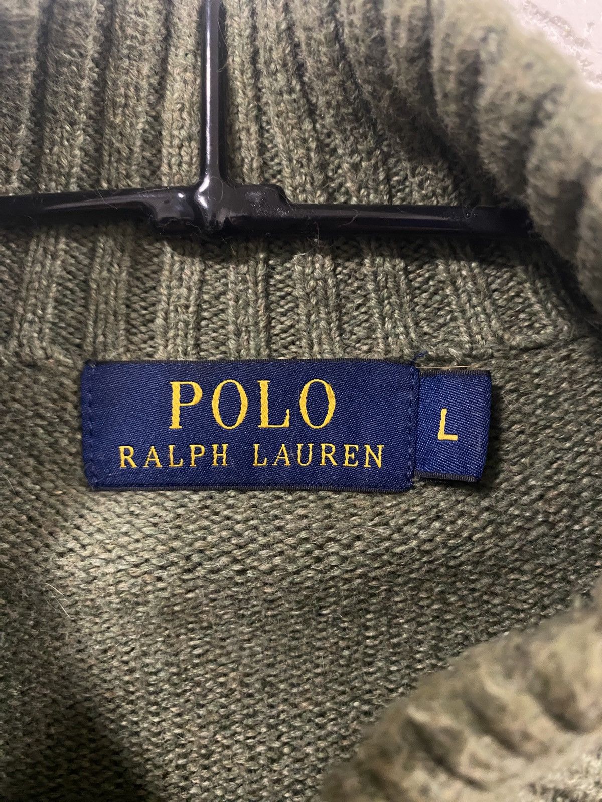 Polo Ralph Lauren Polo Ralph Lauren Green Knitted 1/4 zip Sweater Size: L Size US L / EU 52-54 / 3 - 3 Thumbnail