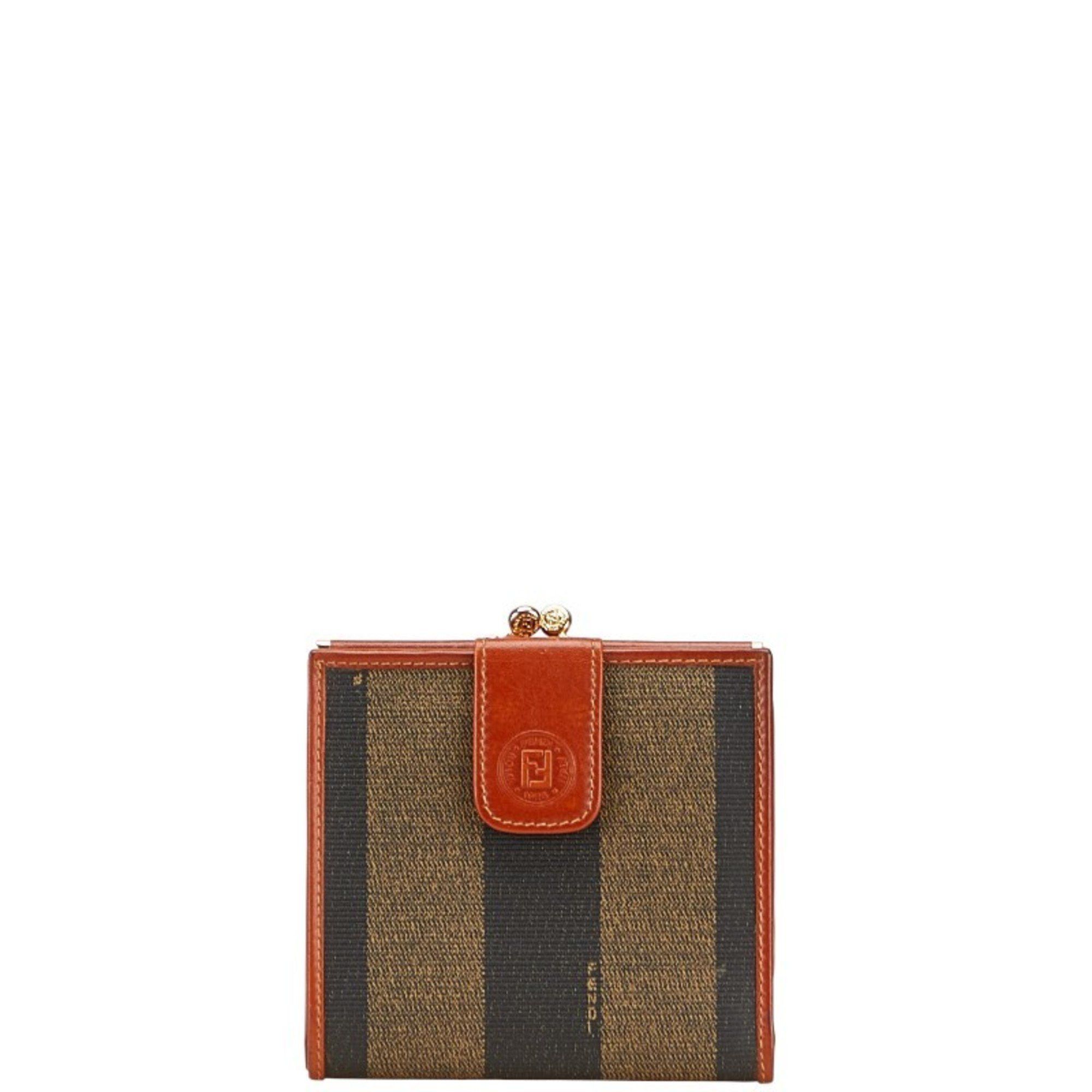 Fendi Pecan Bifold Wallet Khaki Brown Leather Women's FENDI